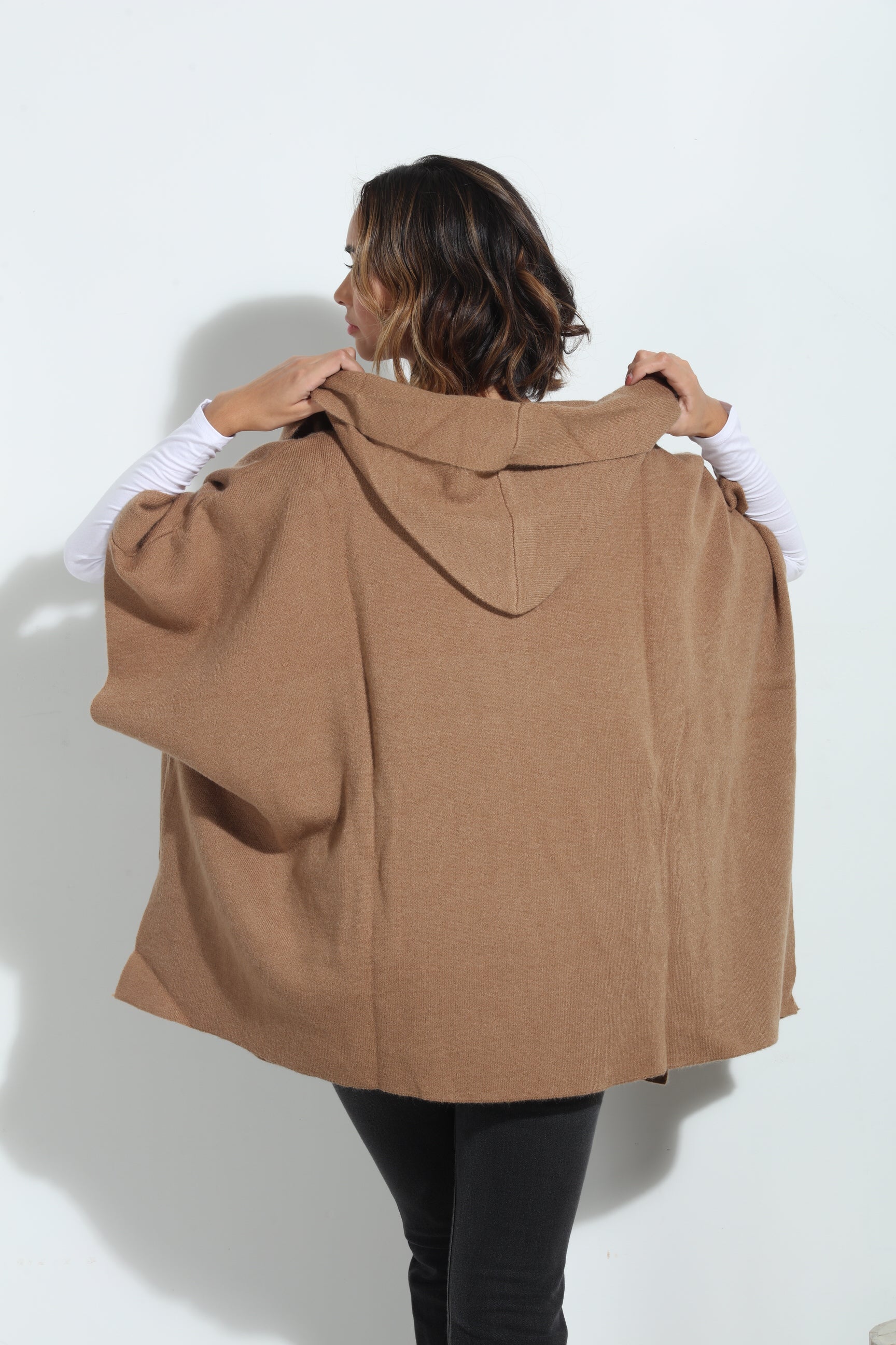 Camel Cozy Hooded Poncho-BEST SELLER-BEST SELLER