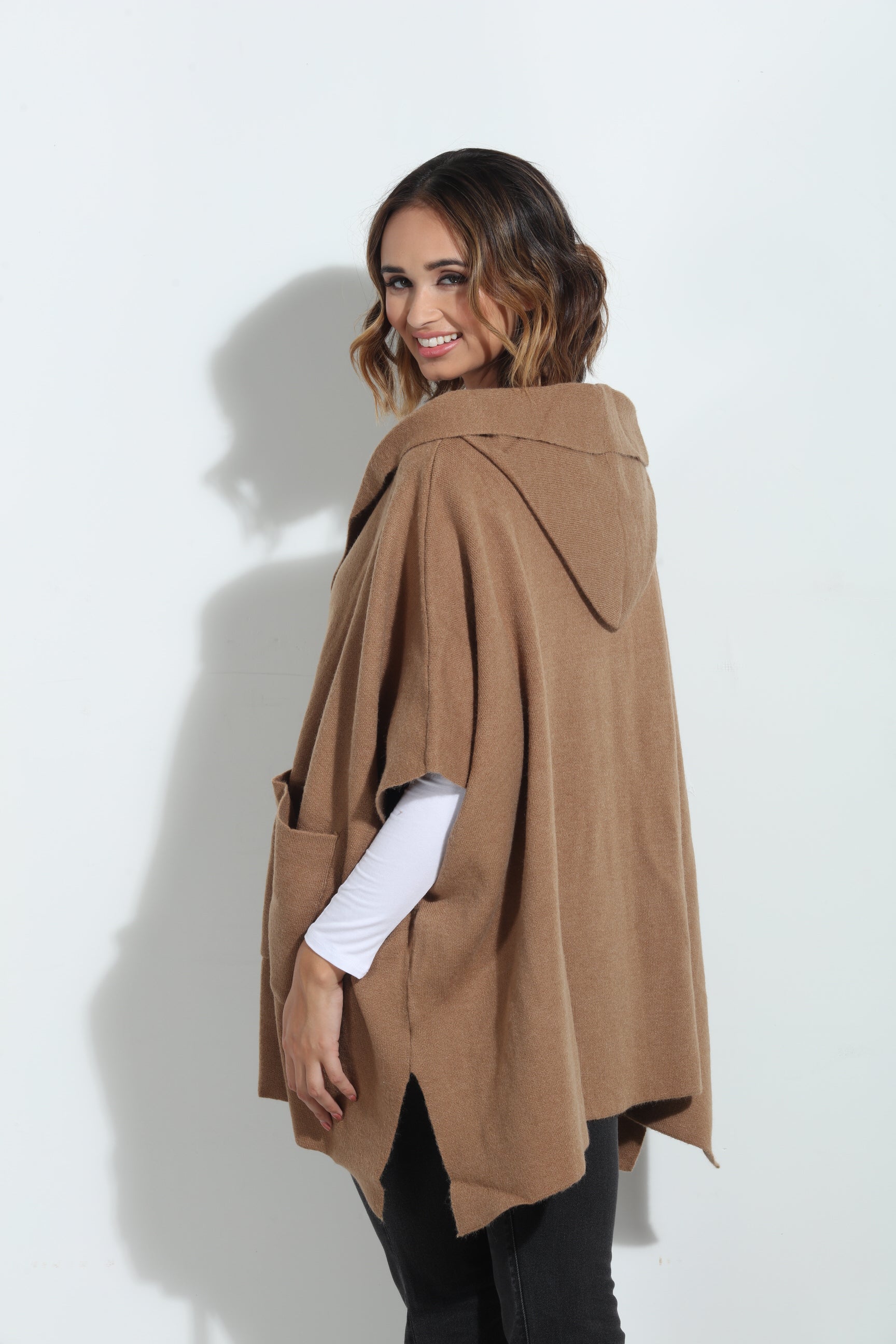 Camel Cozy Hooded Poncho-BEST SELLER-BEST SELLER