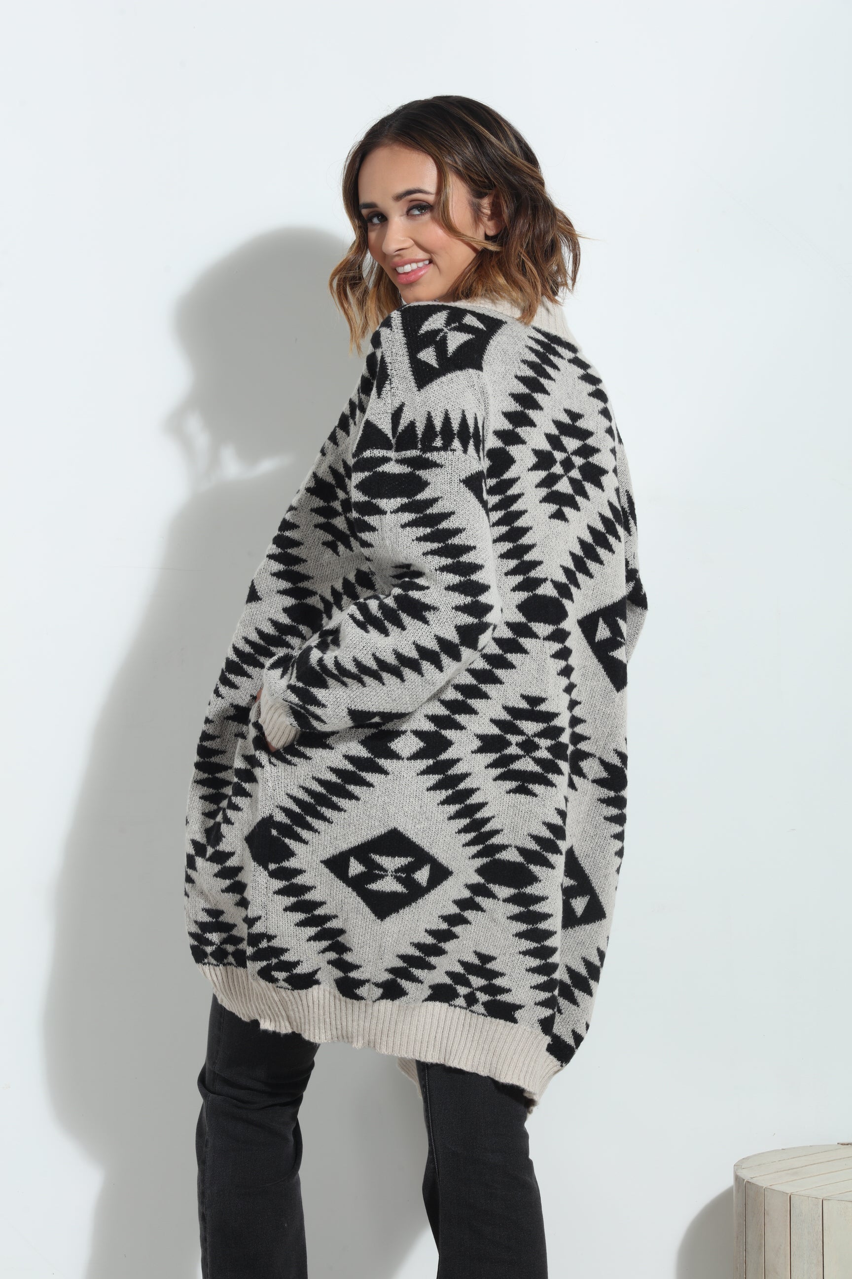Nalla Boyfriend Oversized Boho Cardigan-BEST SE