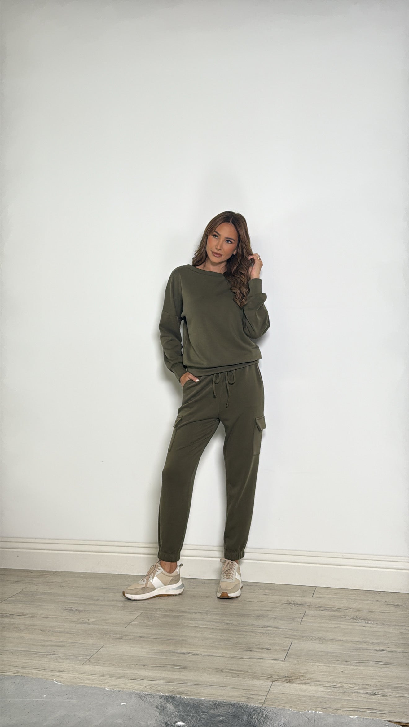 Olive ITY Stretch Lined Tank