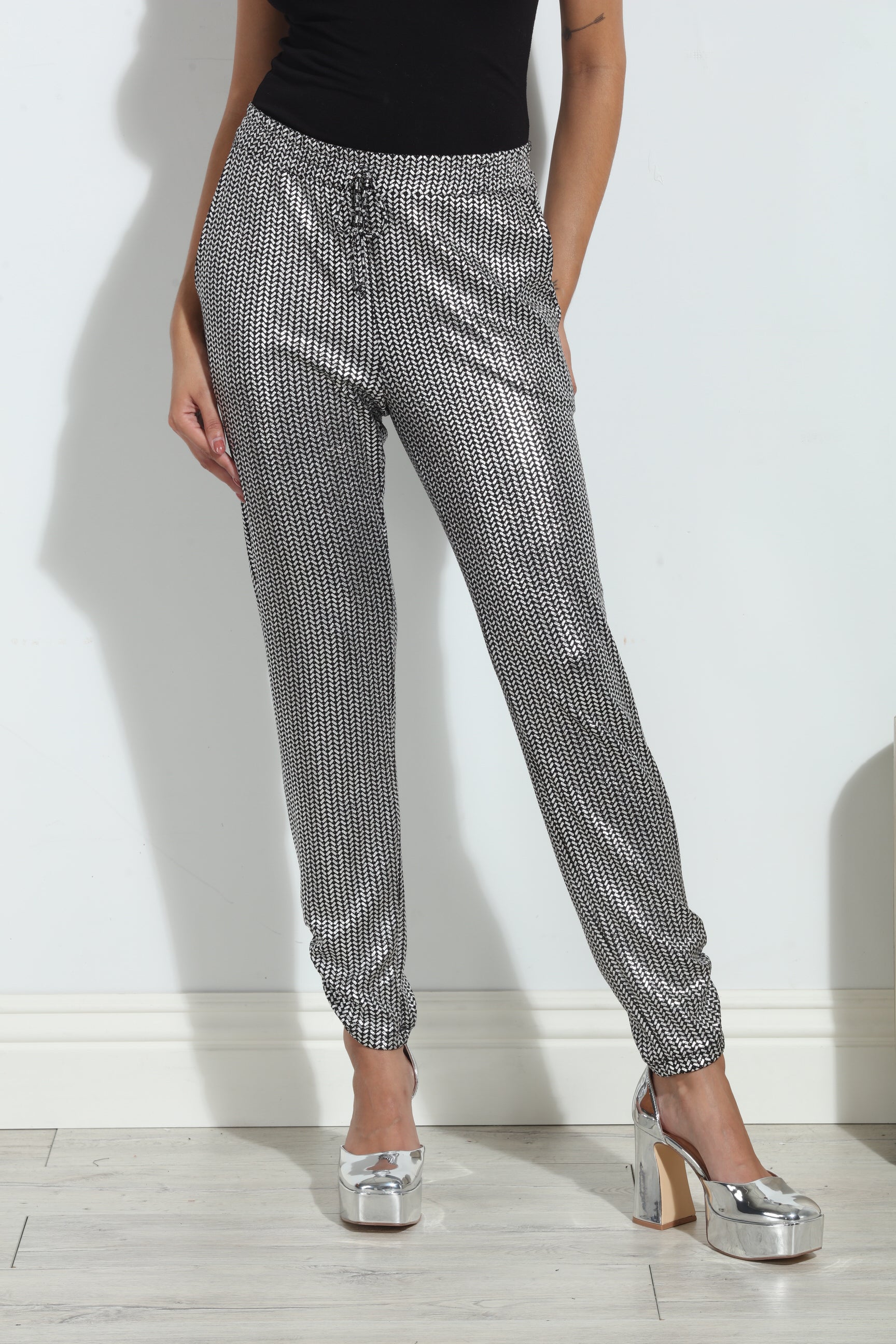 Priya Foil Stretch Joggers