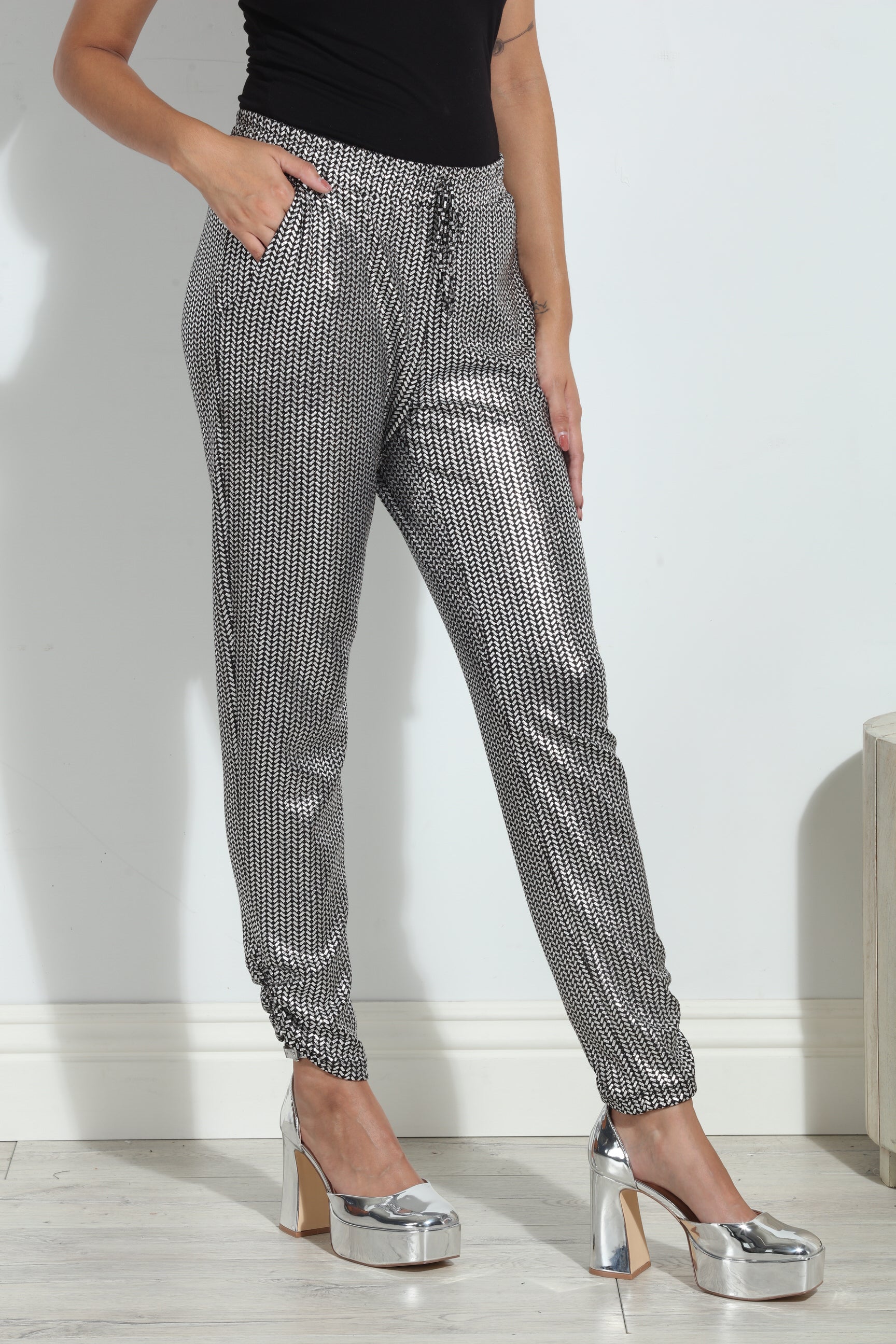 Priya Foil Stretch Joggers