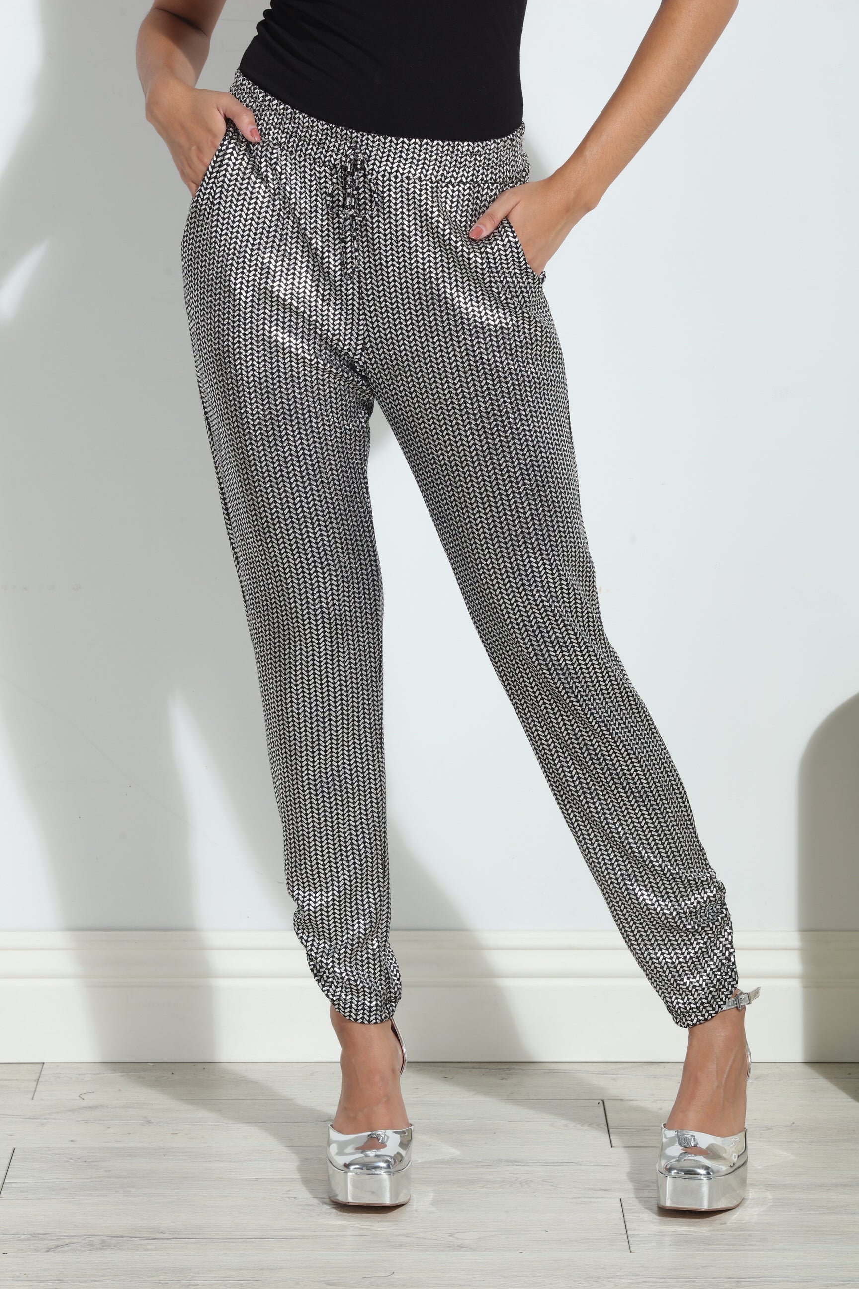 Priya Foil Stretch Joggers