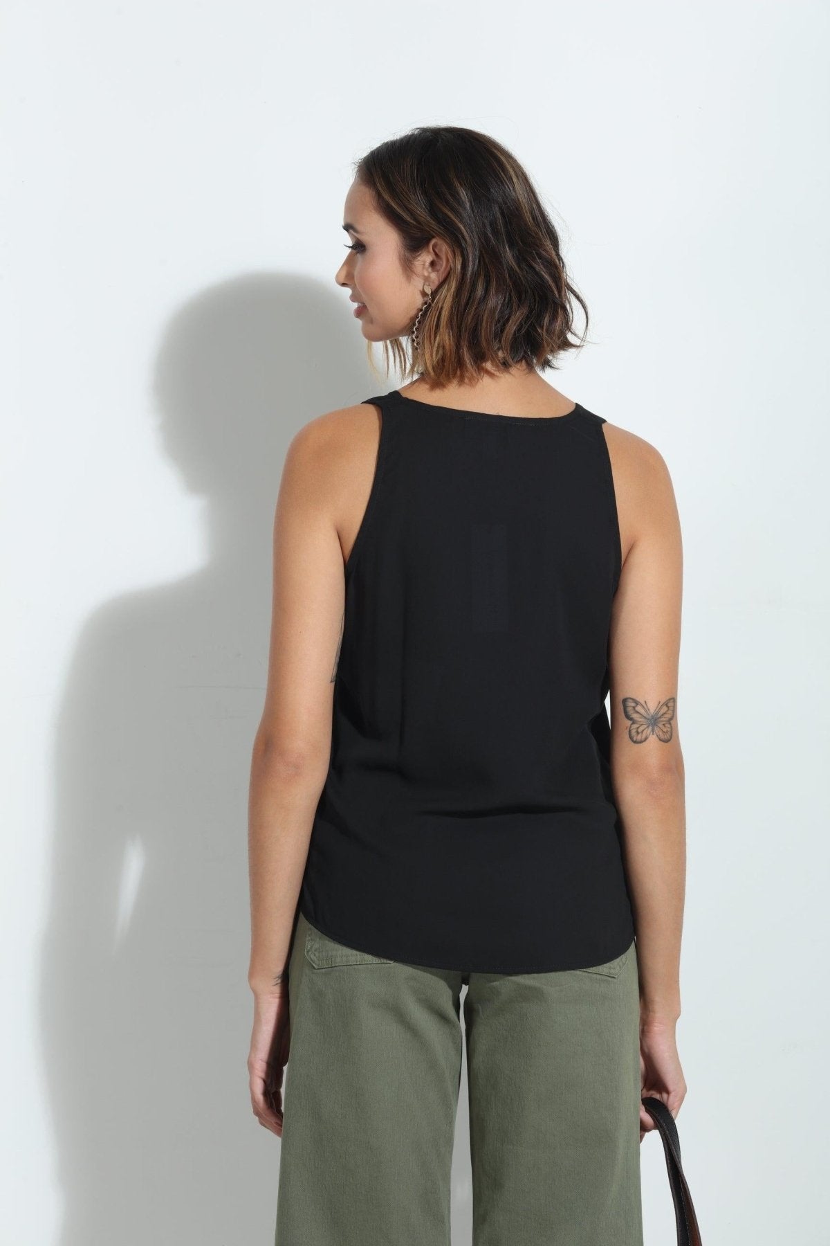 Black Sleeveless Dressy Tank-BEST SELLER