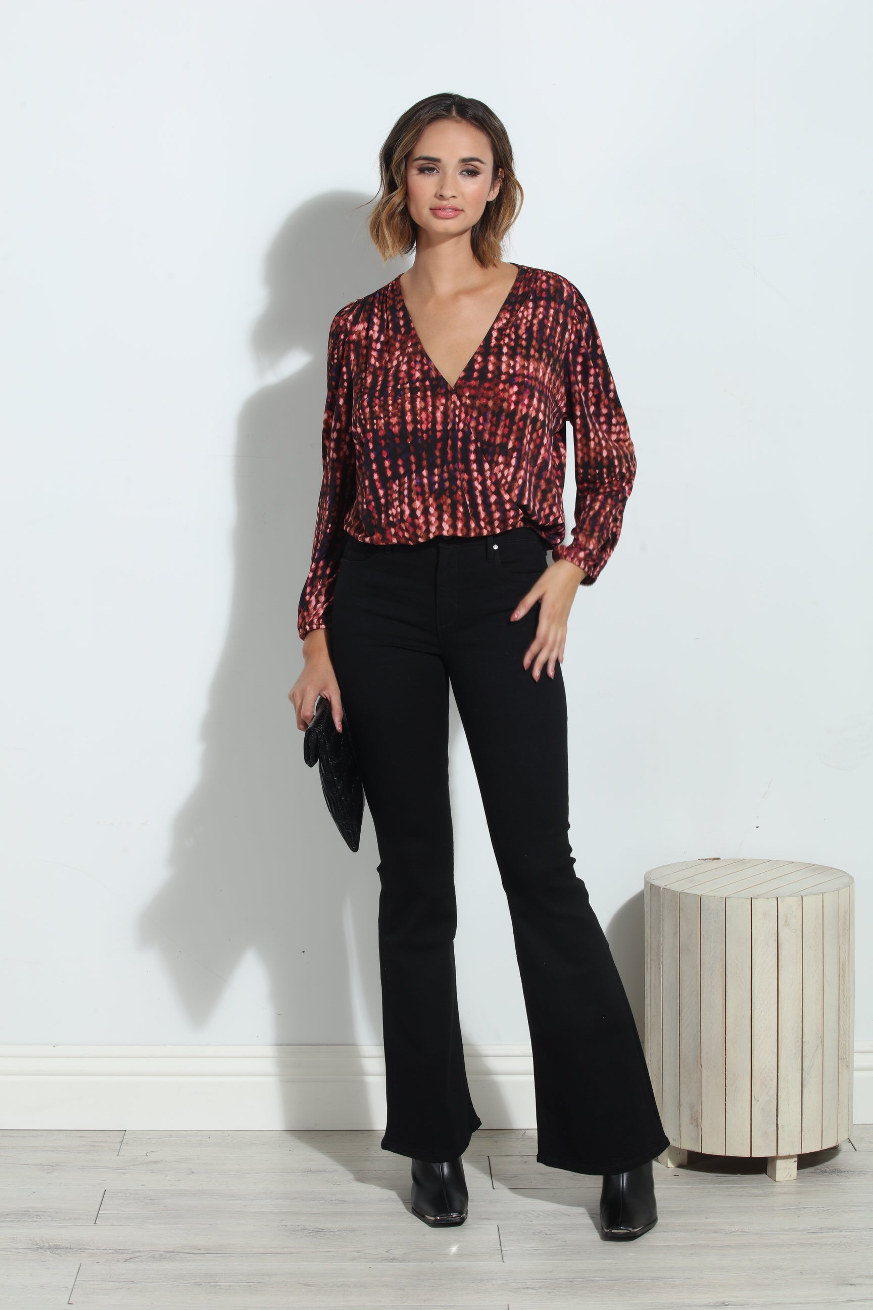 Charli Mom Cropped Surplice Top