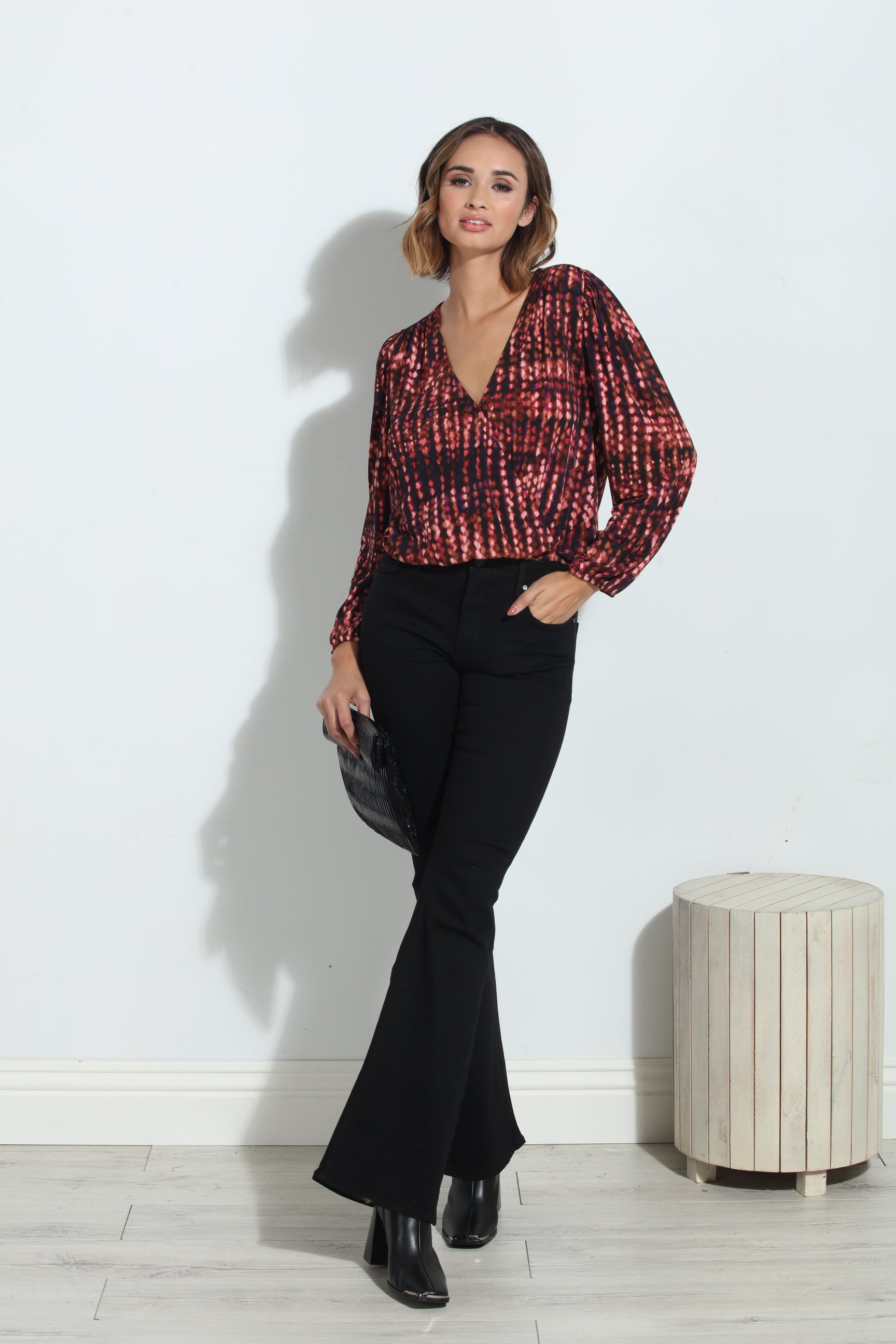 Charli Mom Cropped Surplice Top