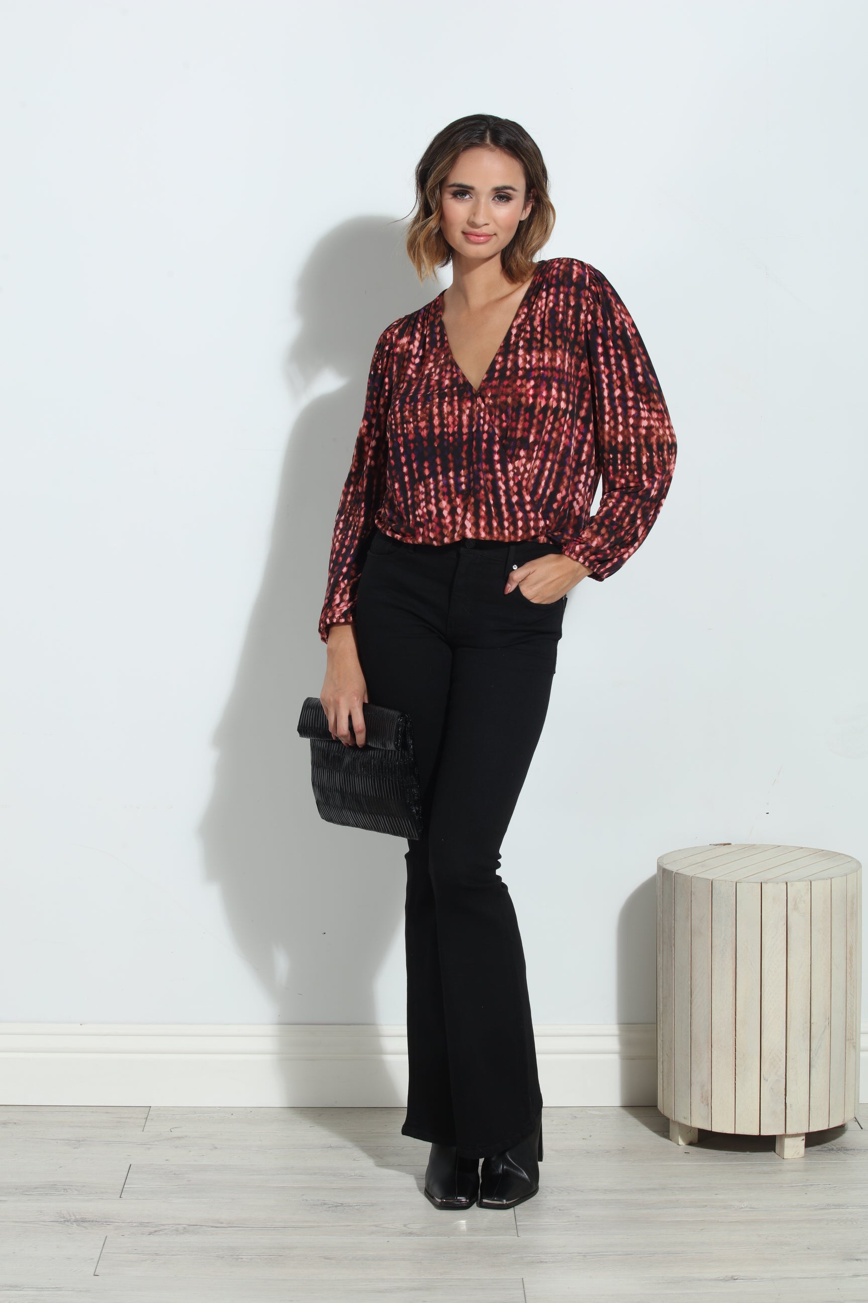 Charli Mom Cropped Surplice Top