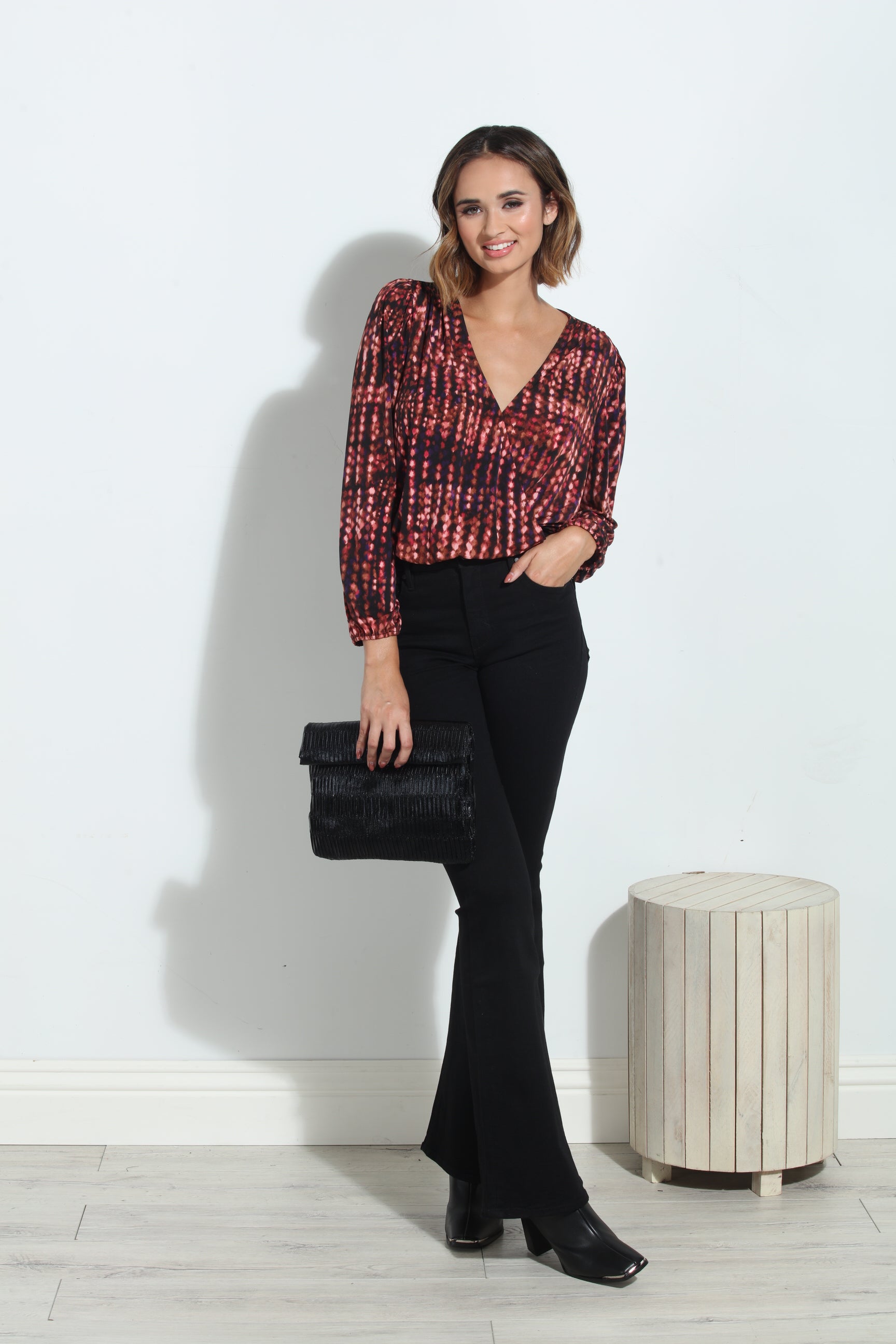 Charli Mom Cropped Surplice Top