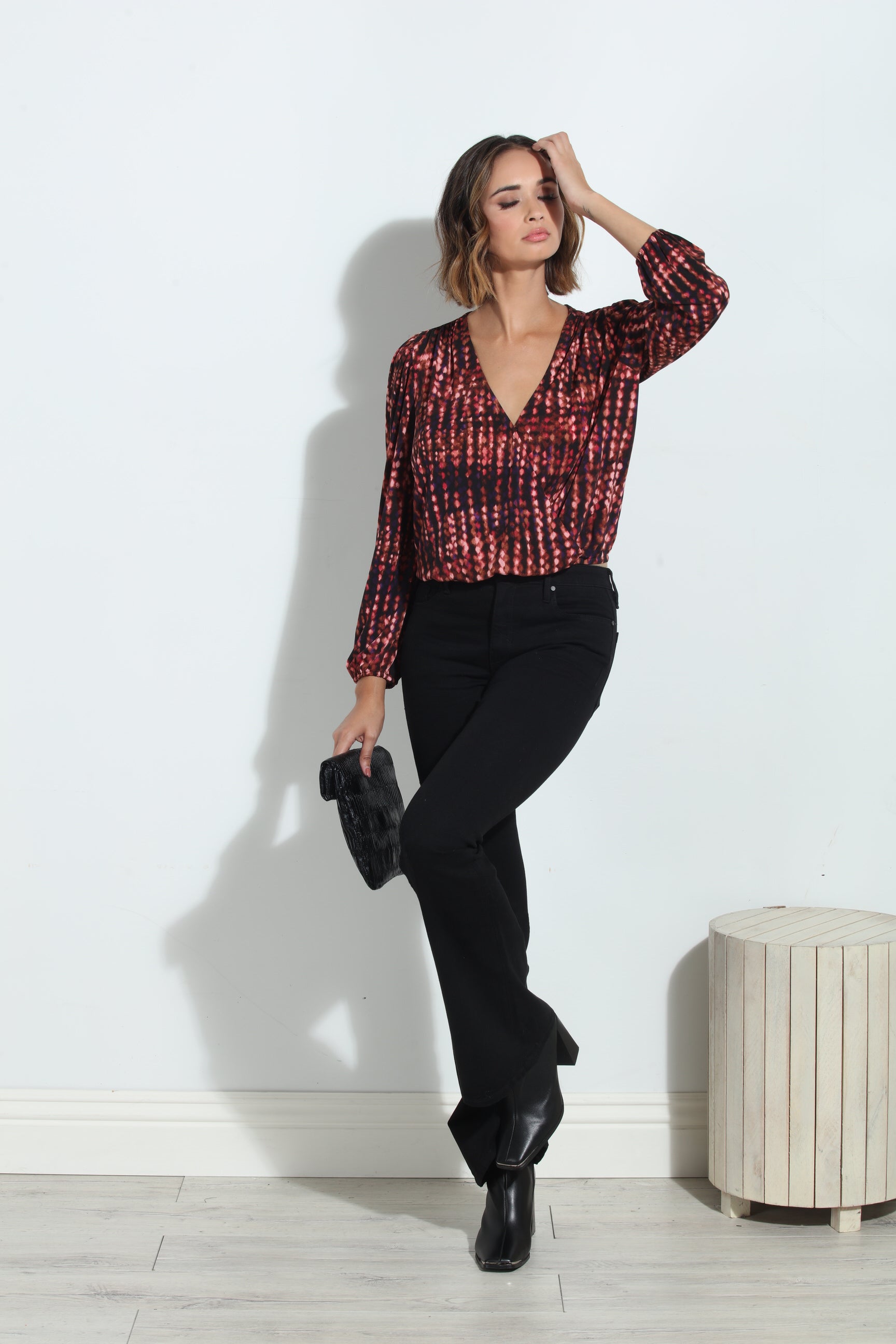 Charli Mom Cropped Surplice Top