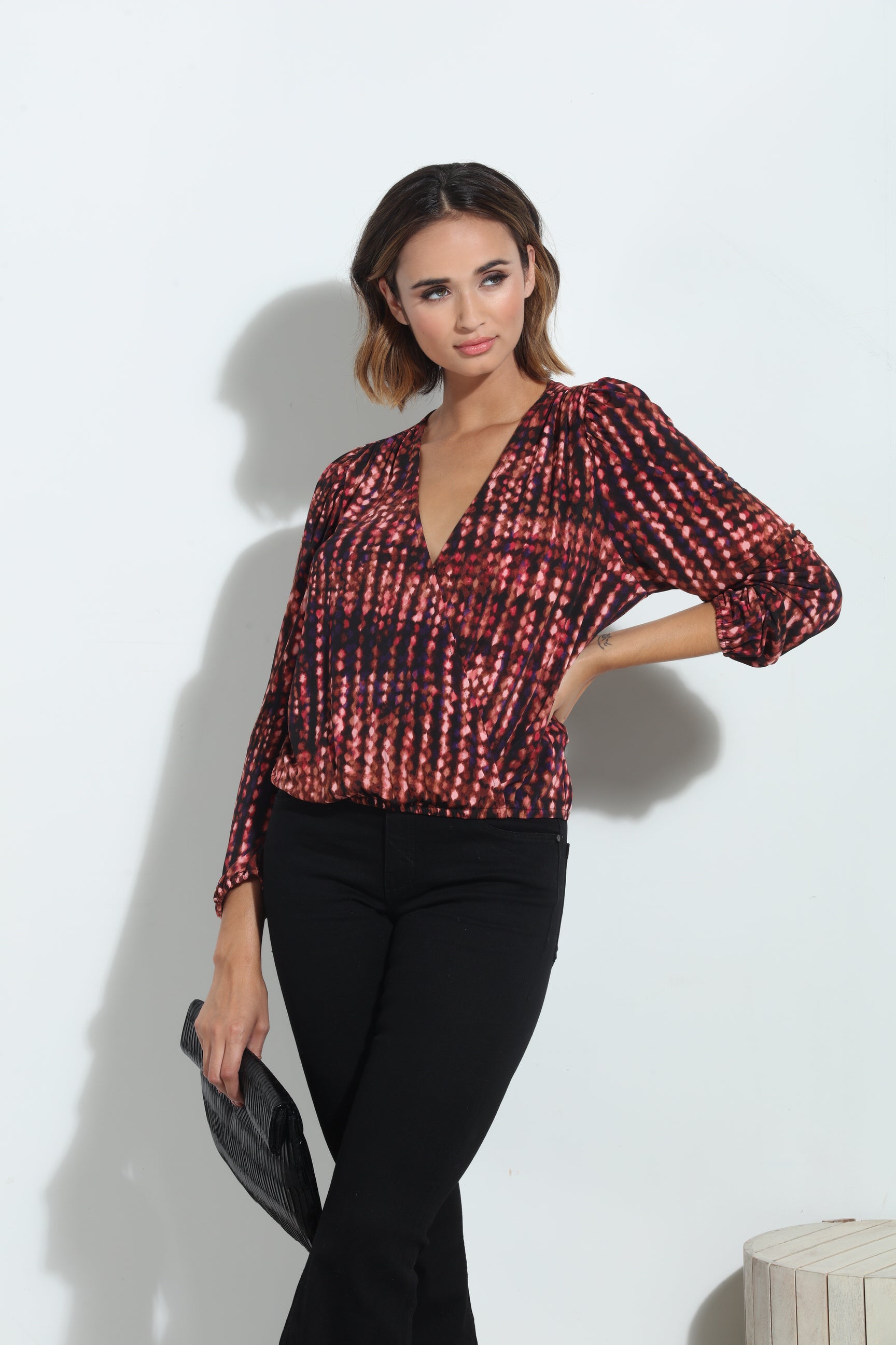 Charli Mom Cropped Surplice Top