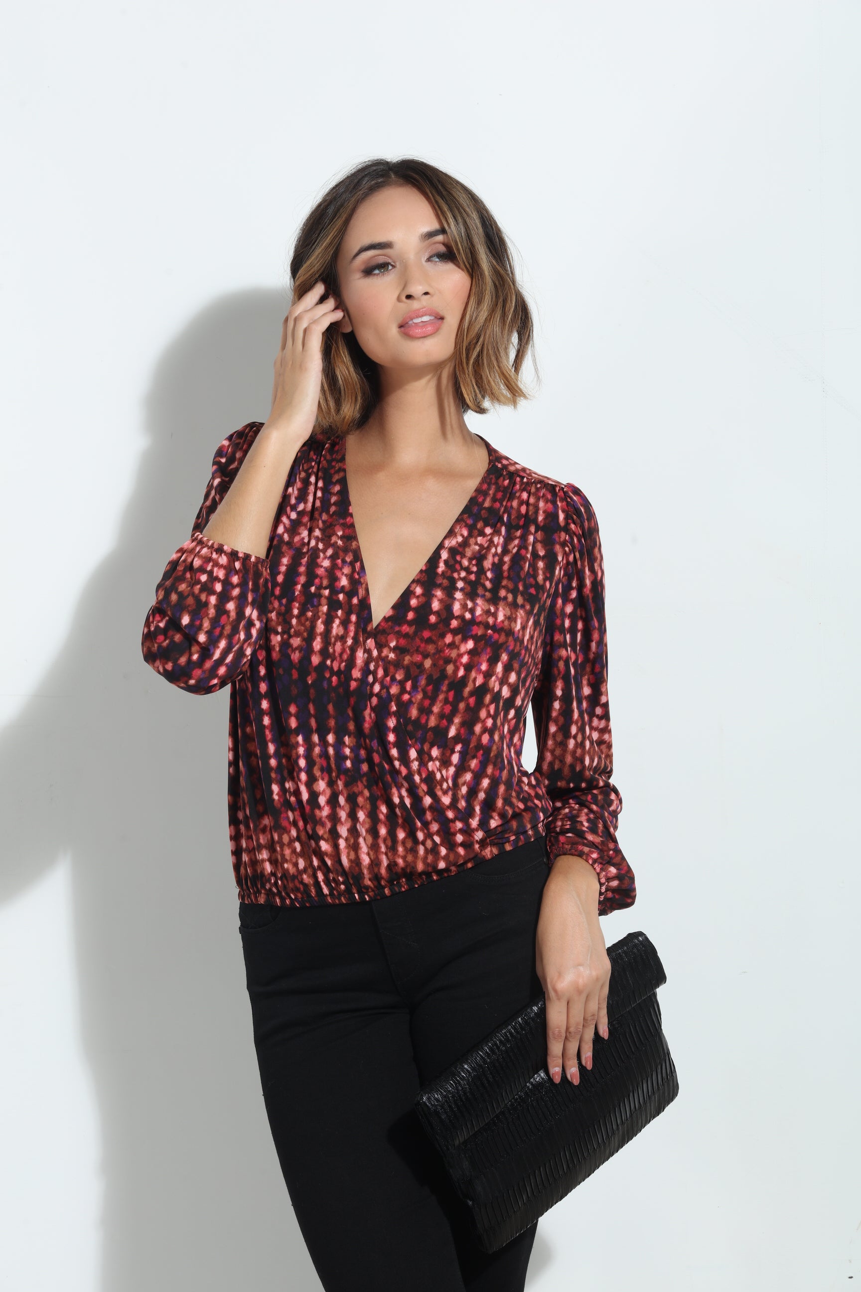 Charli Mom Cropped Surplice Top