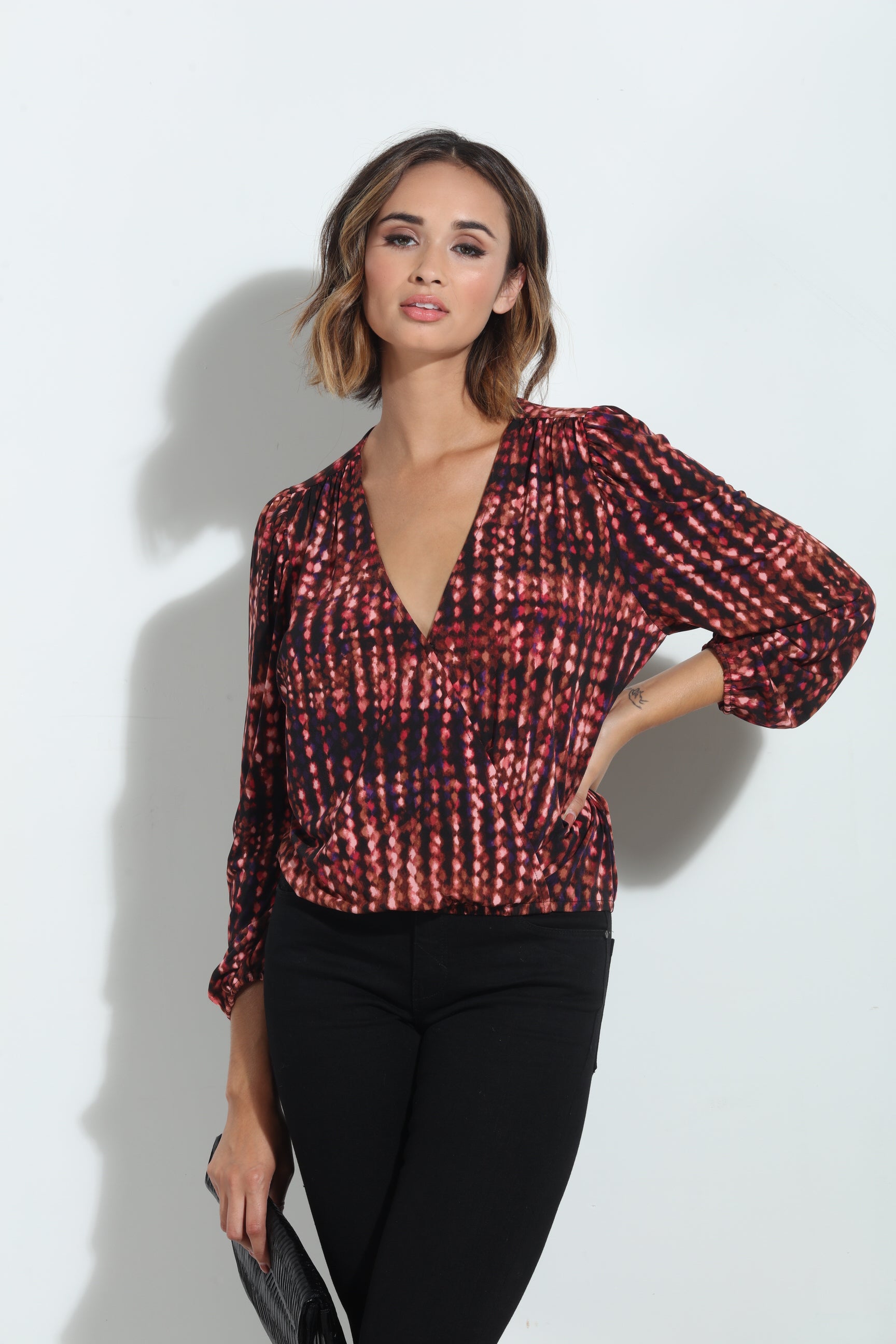 Charli Mom Cropped Surplice Top