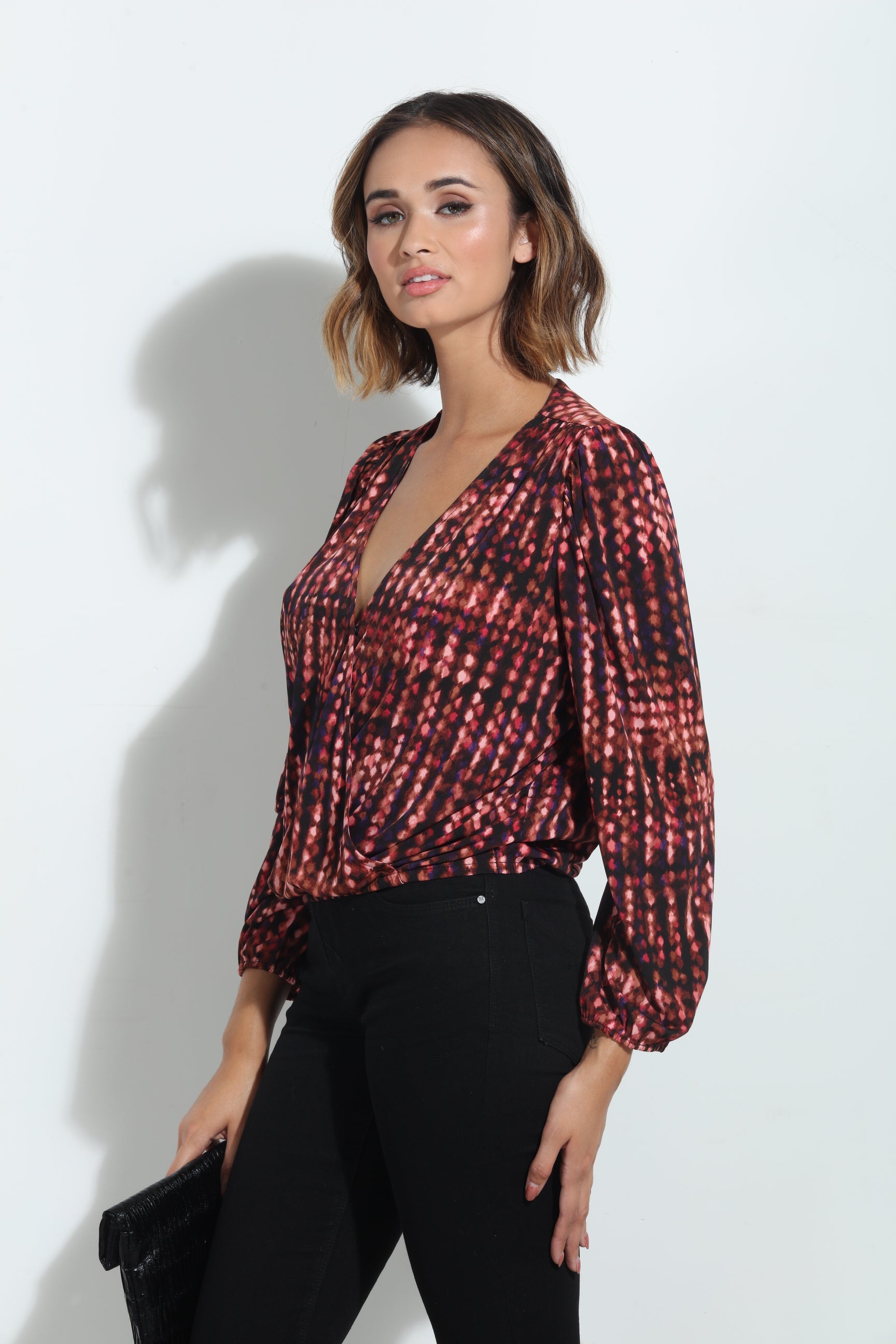 Charli Mom Cropped Surplice Top