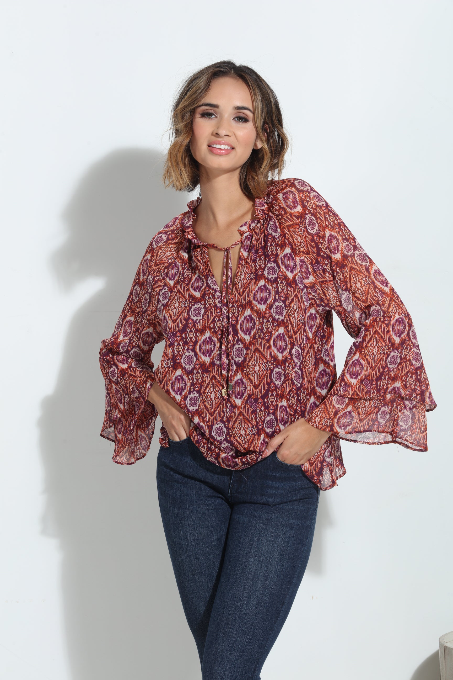 Nelly Flare Sleeve Blouse-FINAL SALE