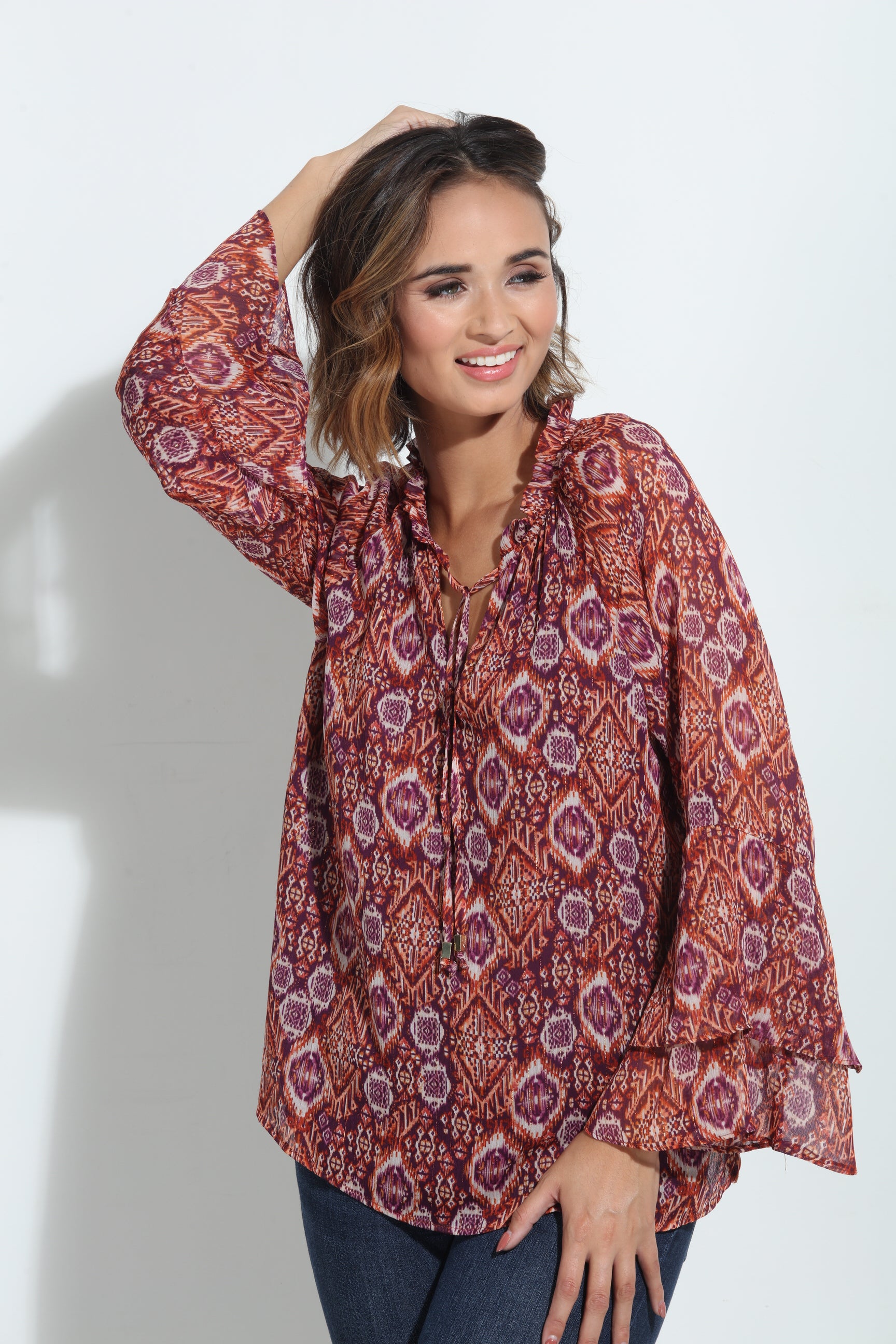 Nelly Flare Sleeve Blouse-FINAL SALE