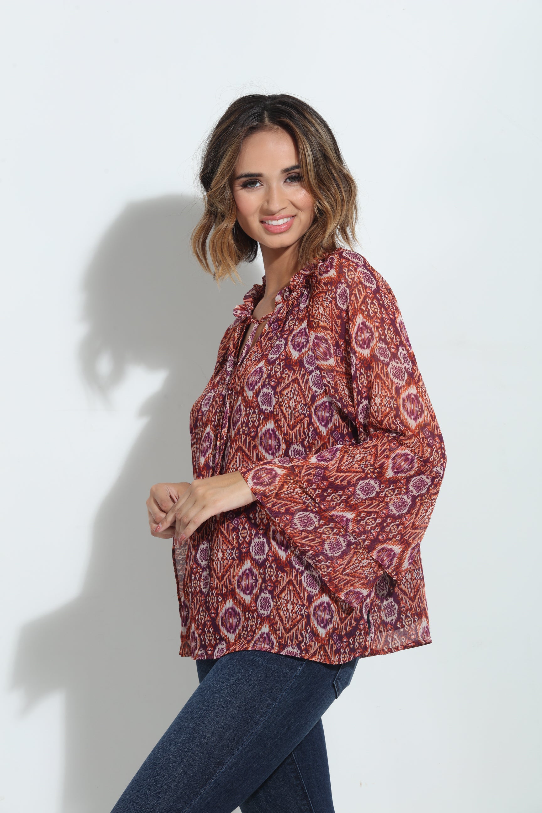 Nelly Flare Sleeve Blouse-FINAL SALE