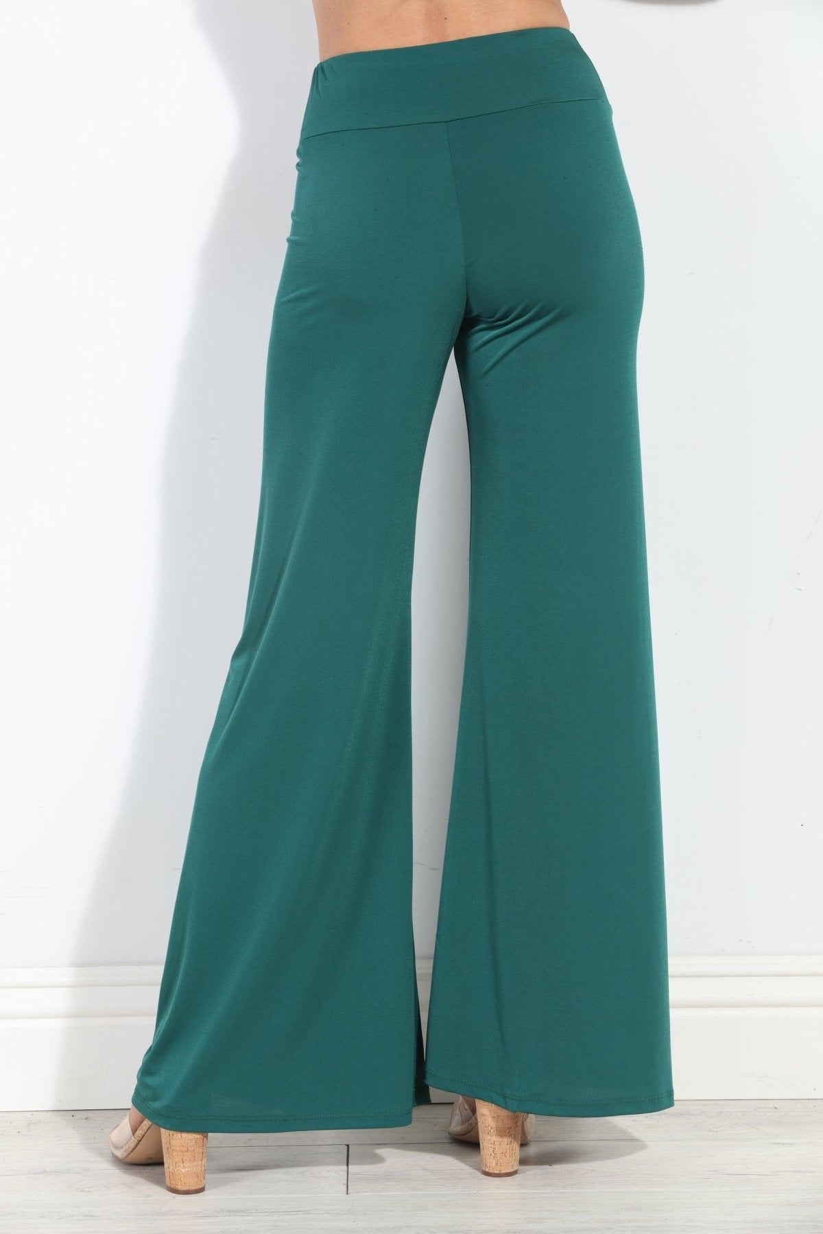 Hunter Green Stretch Wide Leg Pants-BEST SELLER