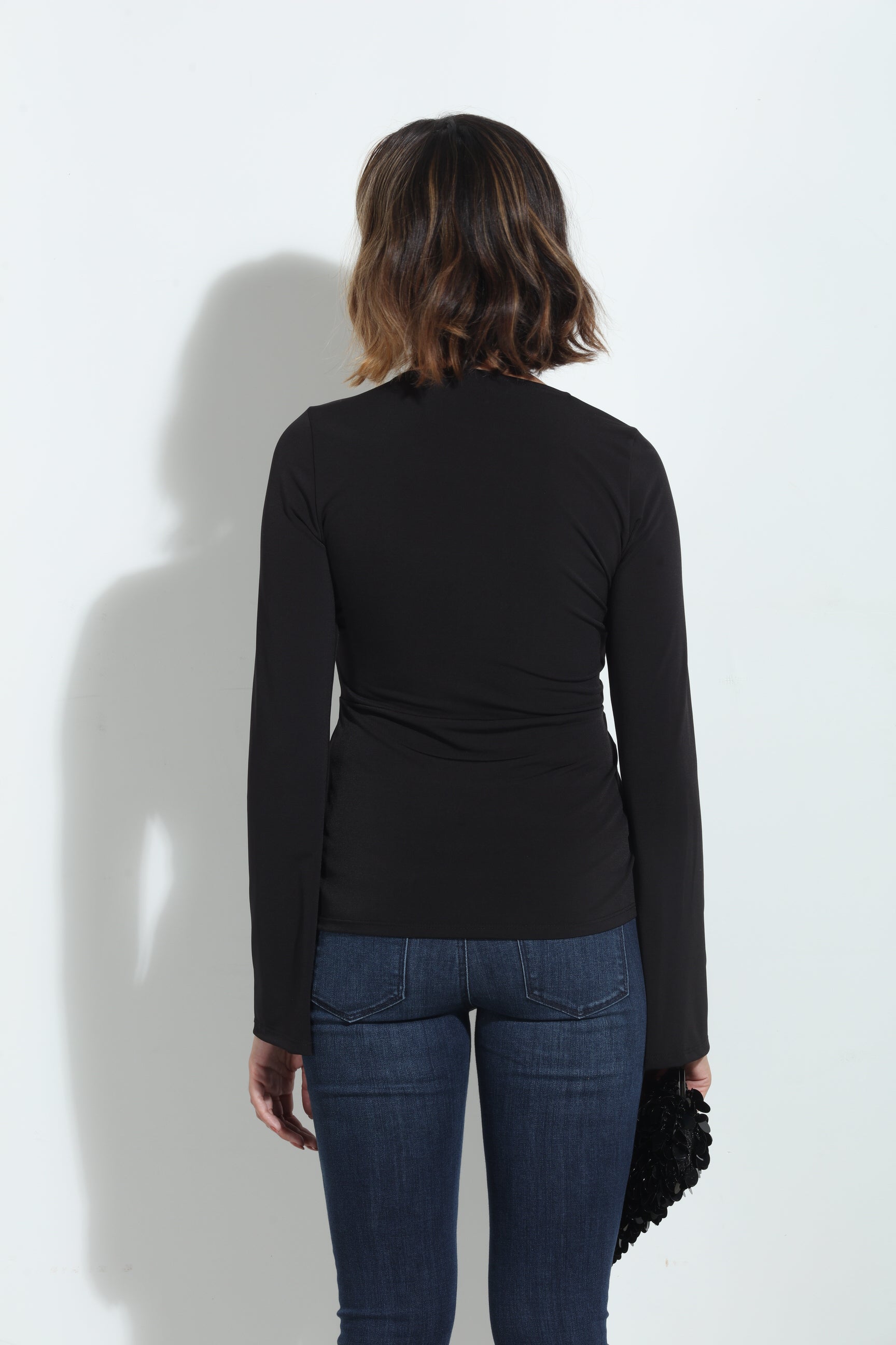 Black Bell Sleeve Top