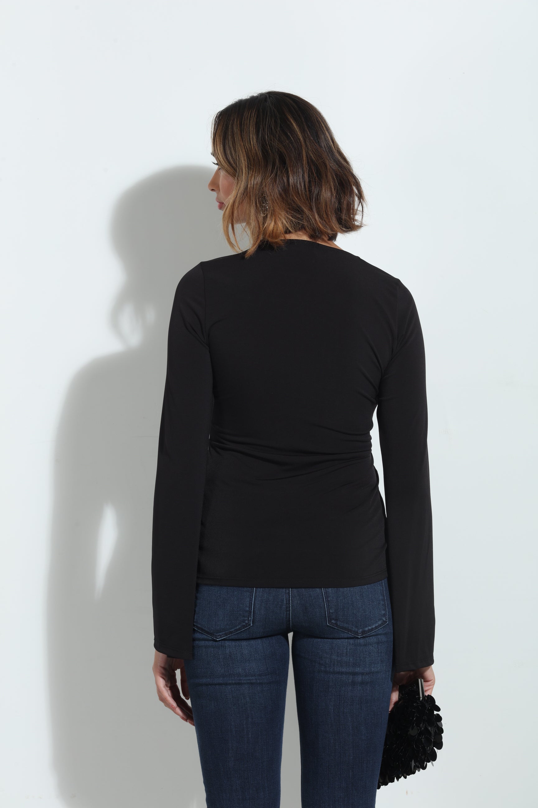 Black Bell Sleeve Top