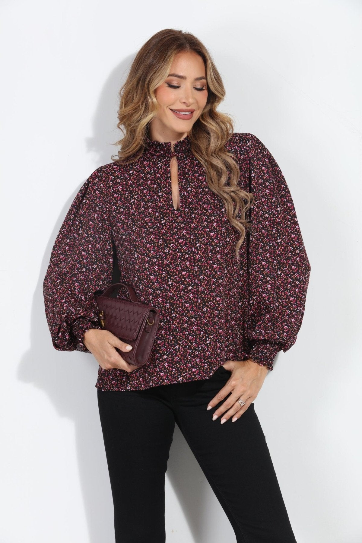 Gigi Smocked Neck Blouse-FINAL SALE