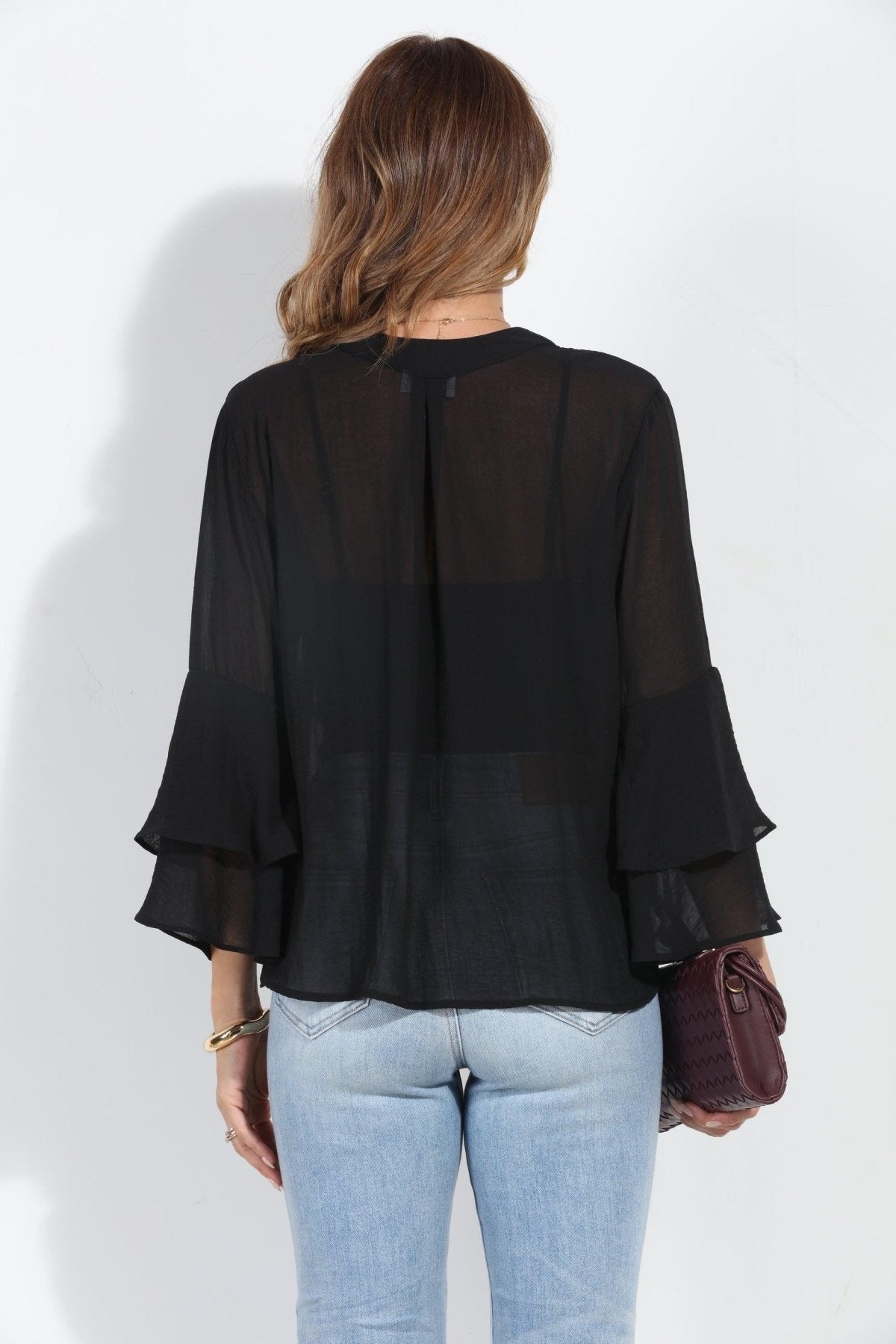 Black Boho Chiffon Jacket-BEST SELLER