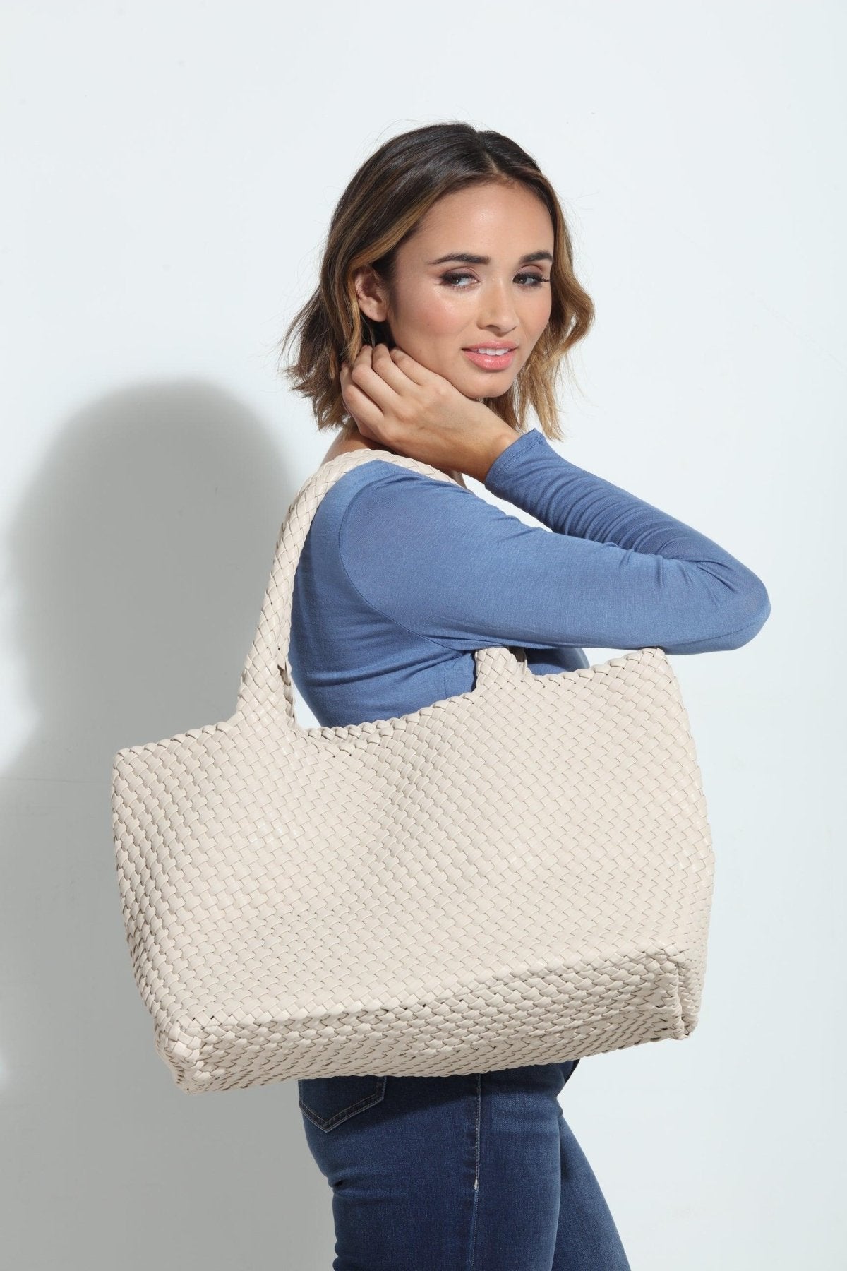 Solana Woven Tote- Latte