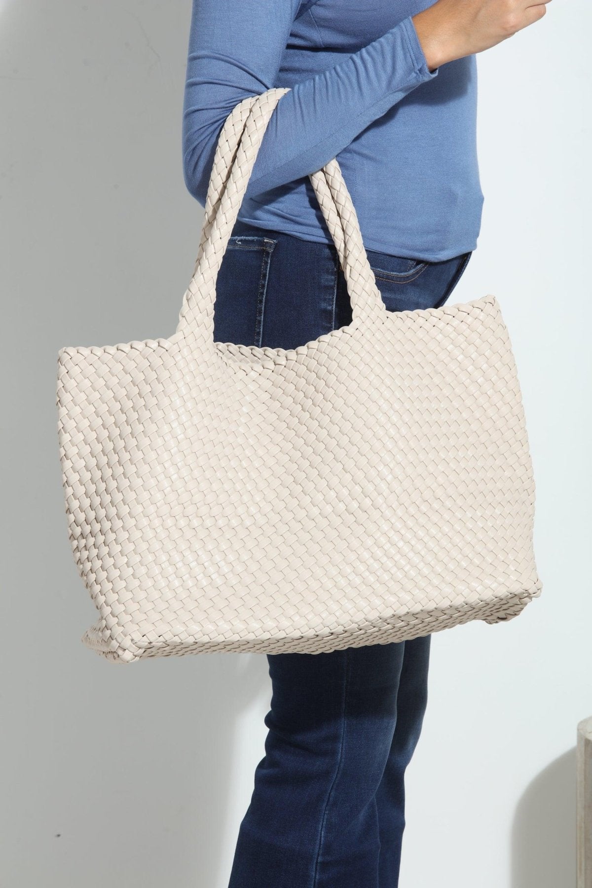 Solana Woven Tote- Latte