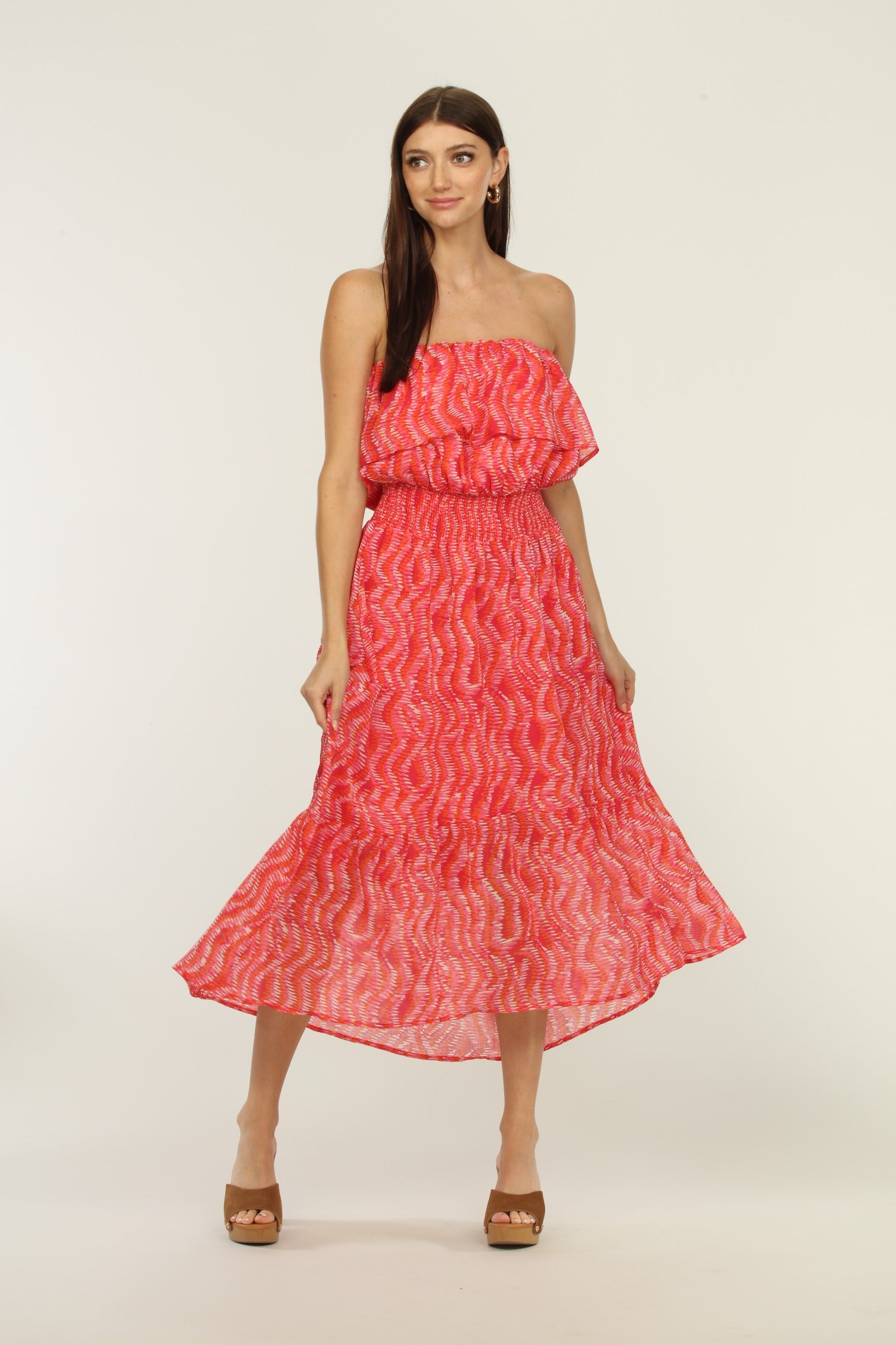 Inca Tube Top Ruffle Maxi Dress