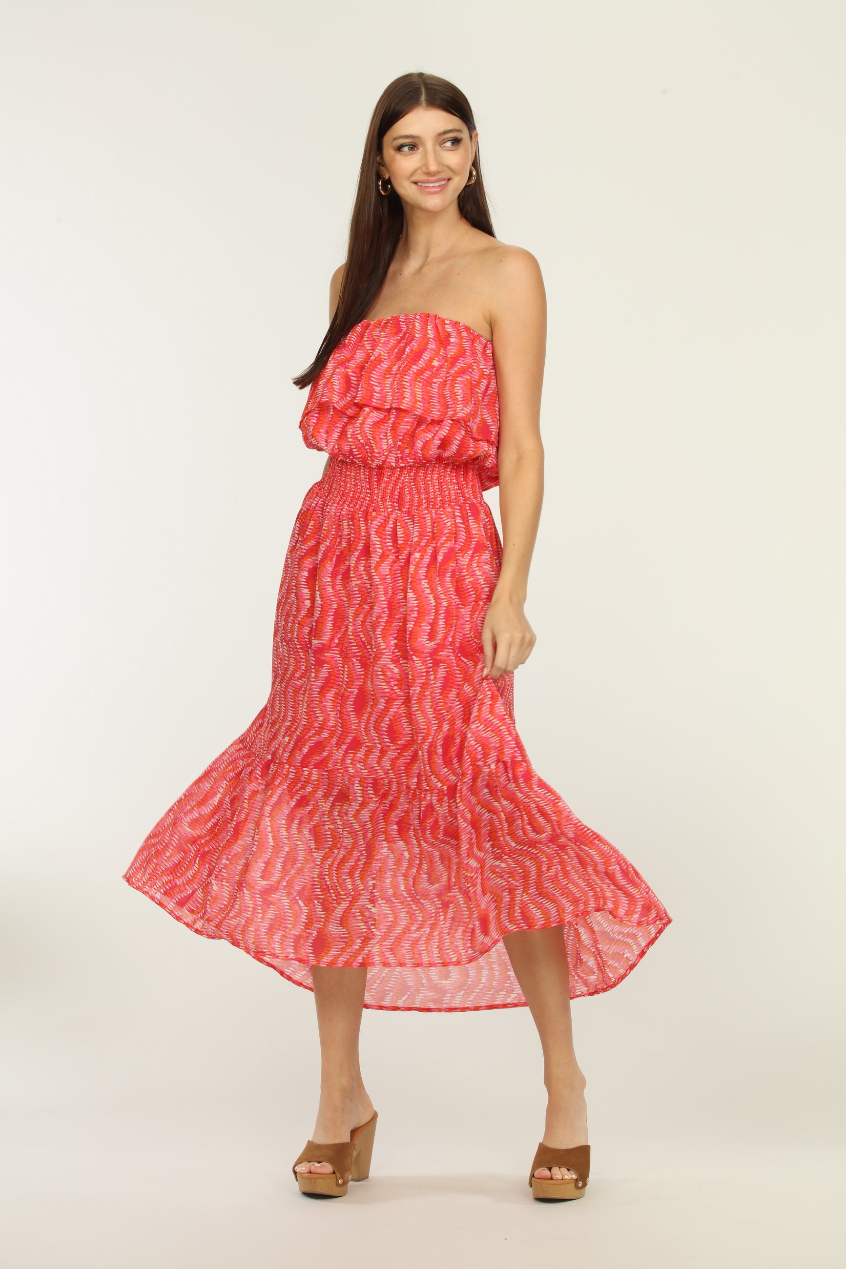 Inca Tube Top Ruffle Maxi Dress