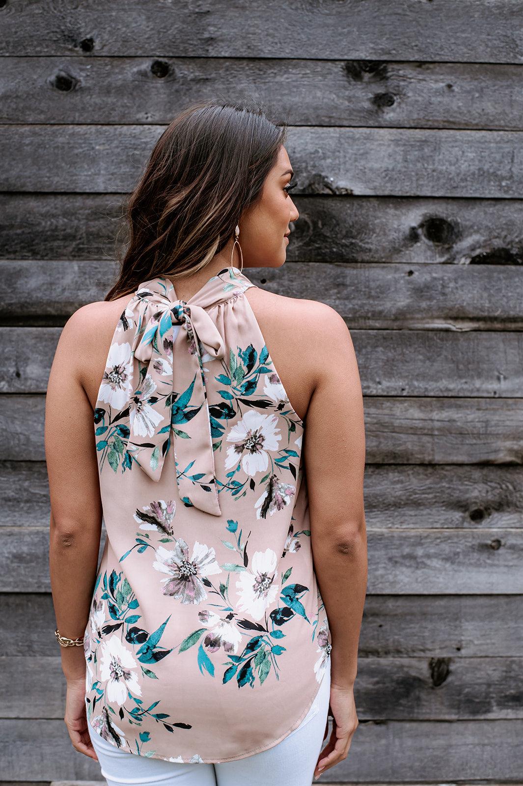 Linda Twist Halter Sleeveless Blouse - FINAL SALE