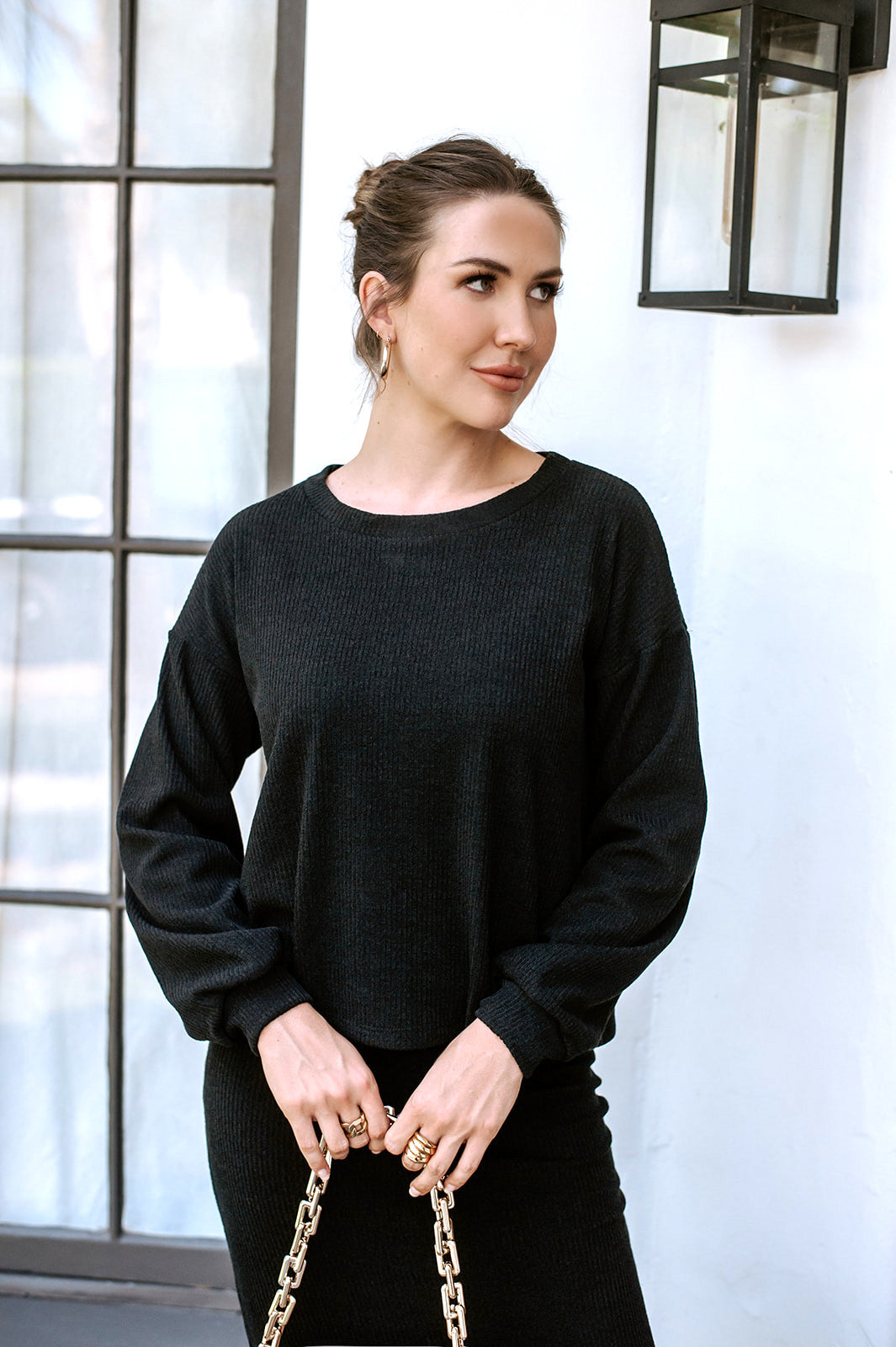 Onyx Rib Sweater -FINAL SALE