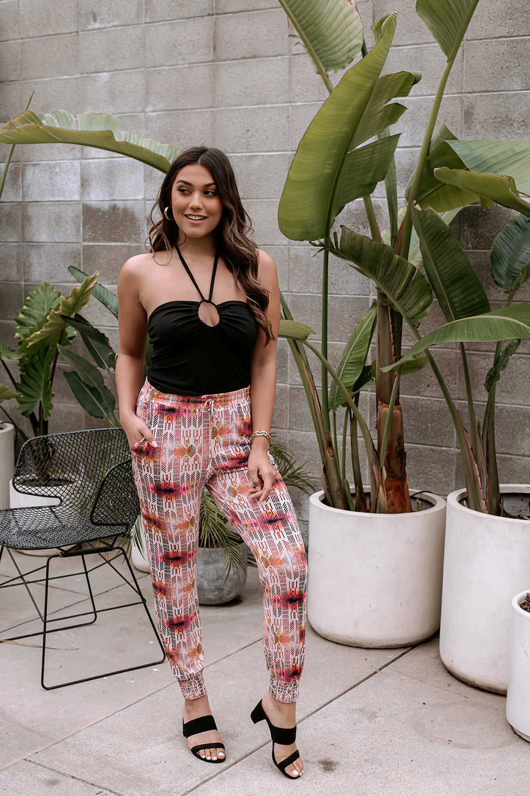 Black Stretch Halter Top - FINAL SALE