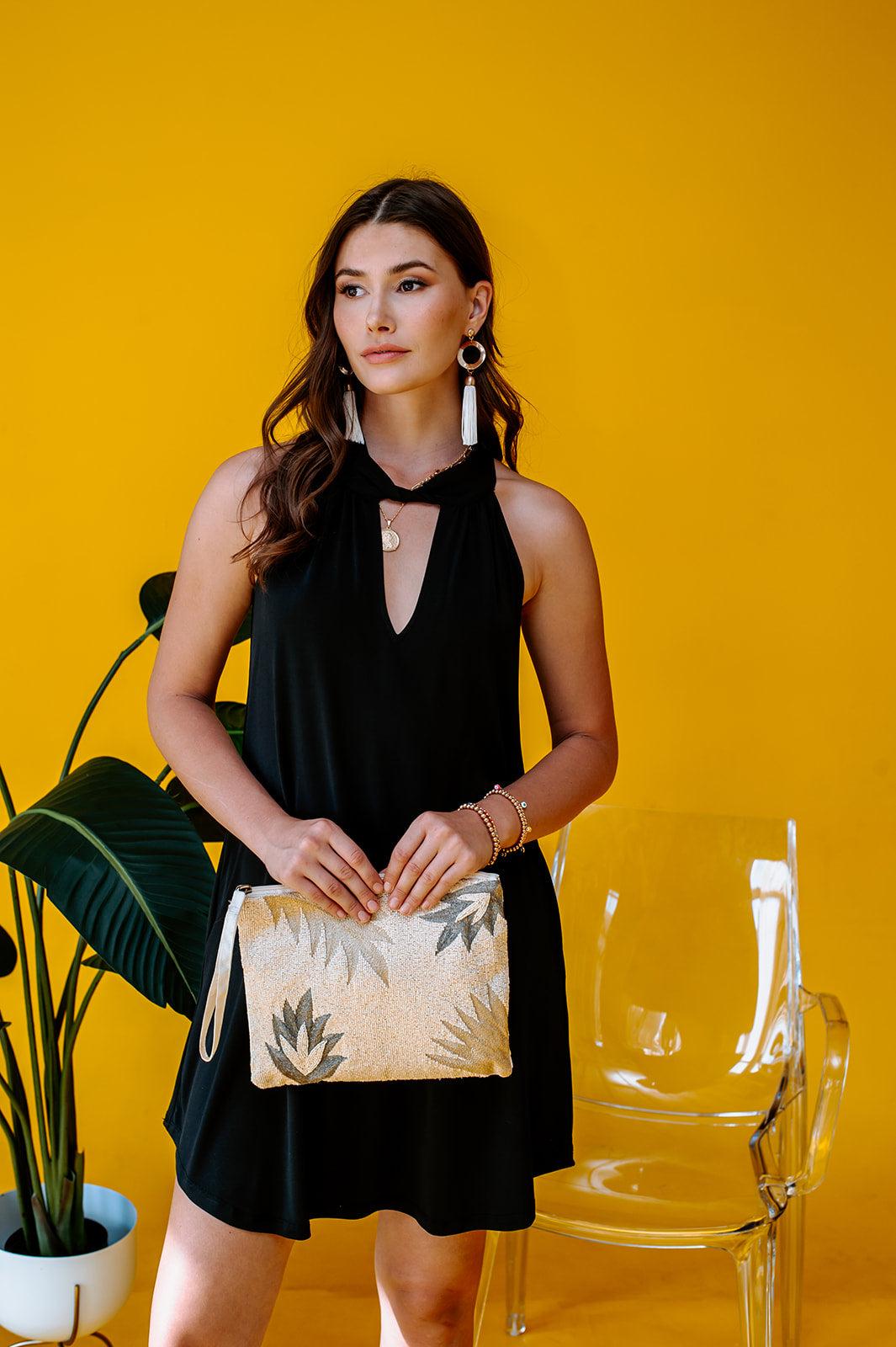 Black Stretch Swing Dress