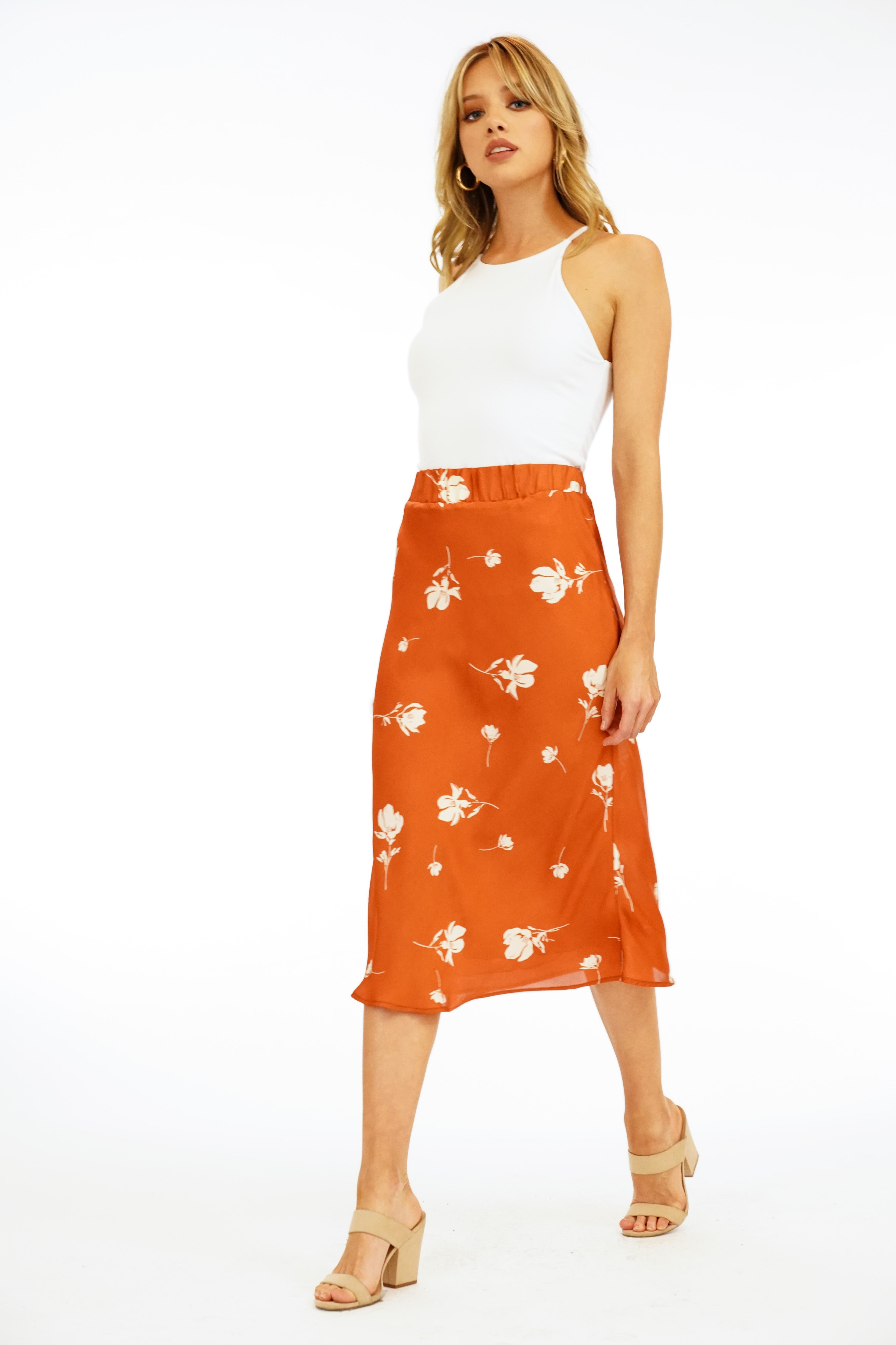 Hawking Satin Midi Skirt - FINAL SALE