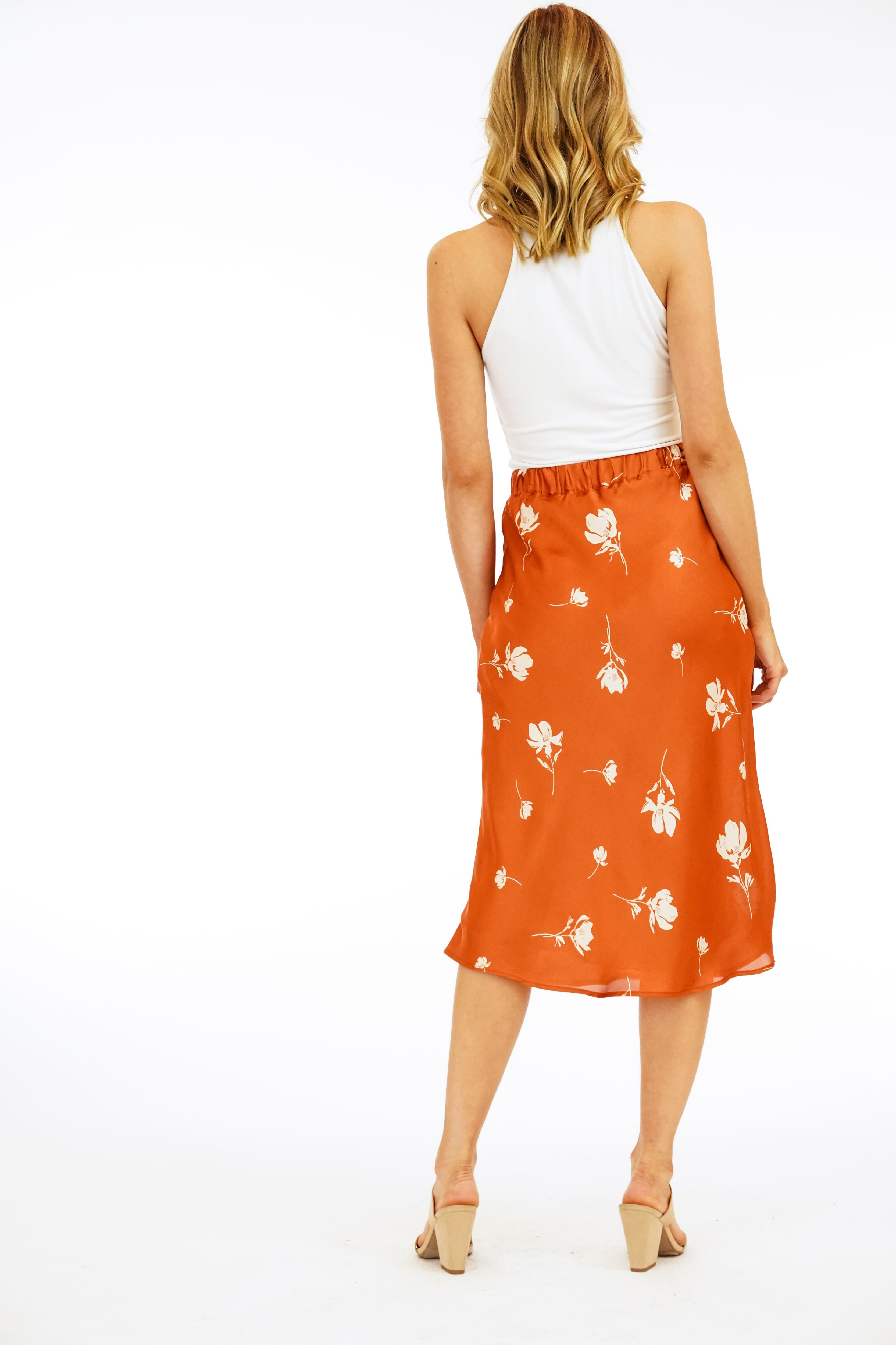 Hawking Satin Midi Skirt - FINAL SALE