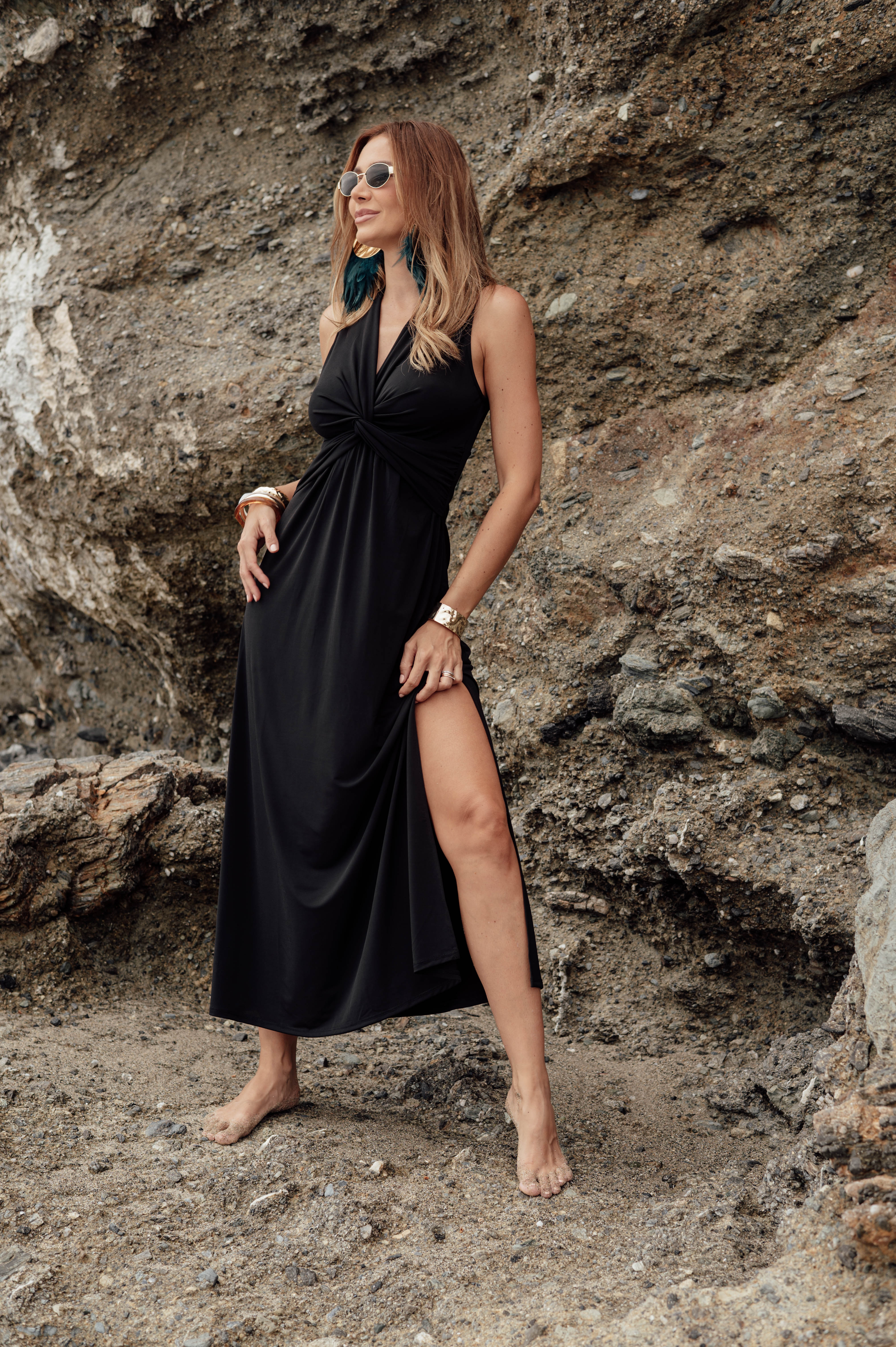 Black Twist Maxi Dress-BEST SELLER
