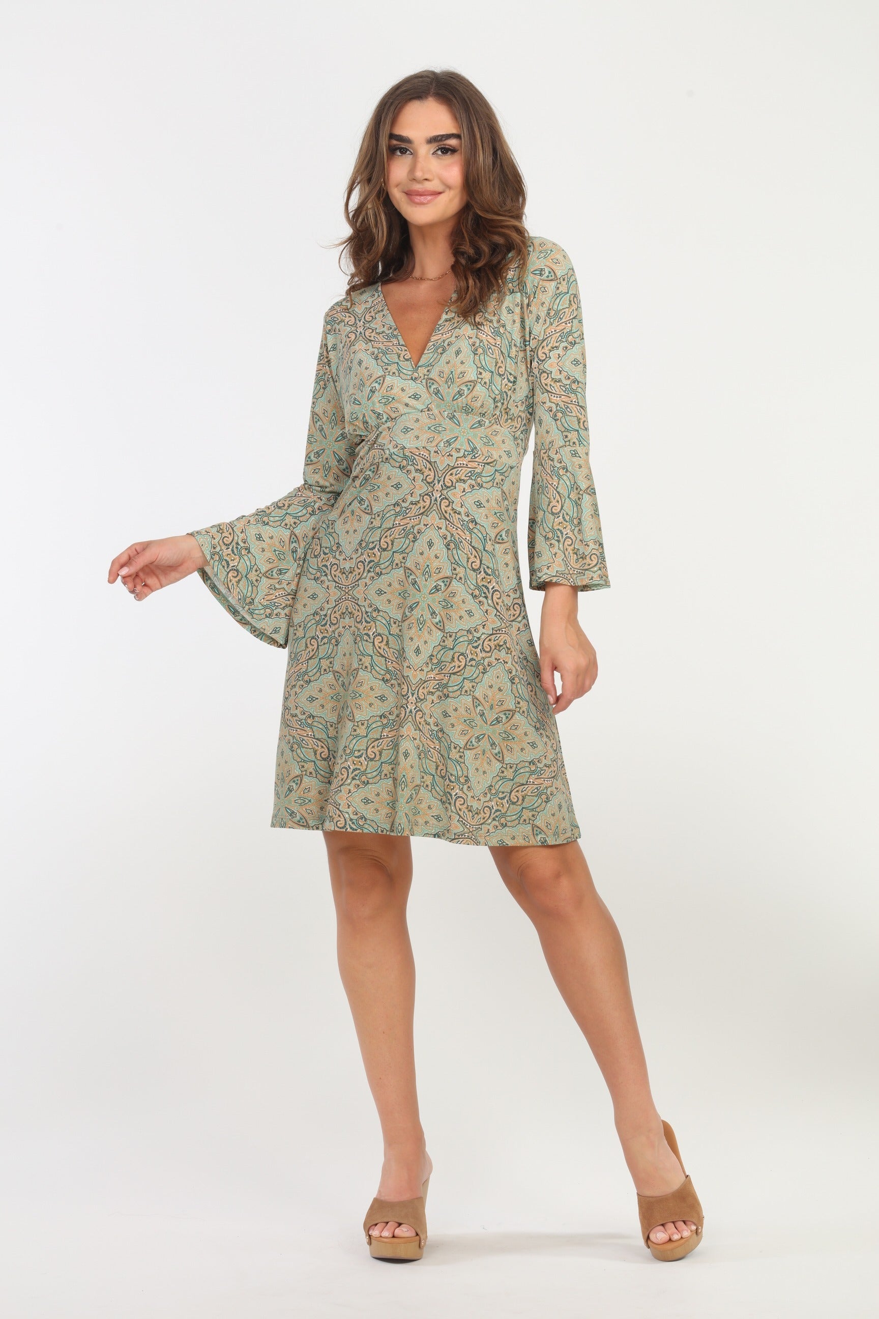 Neema Stretch Bell Sleeve Dress