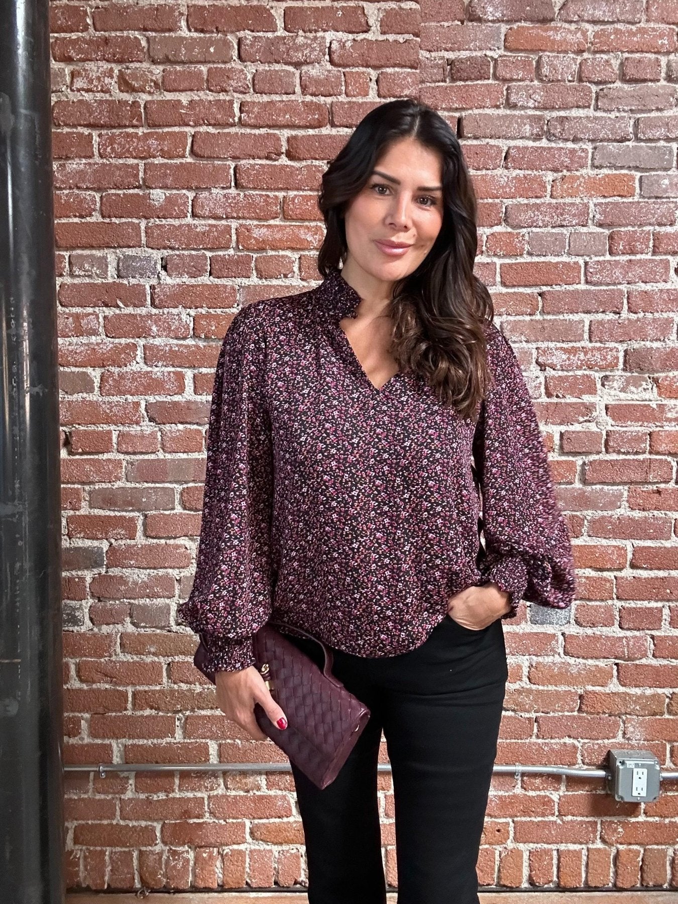 Gigi Smocked Neck Blouse-FINAL SALE