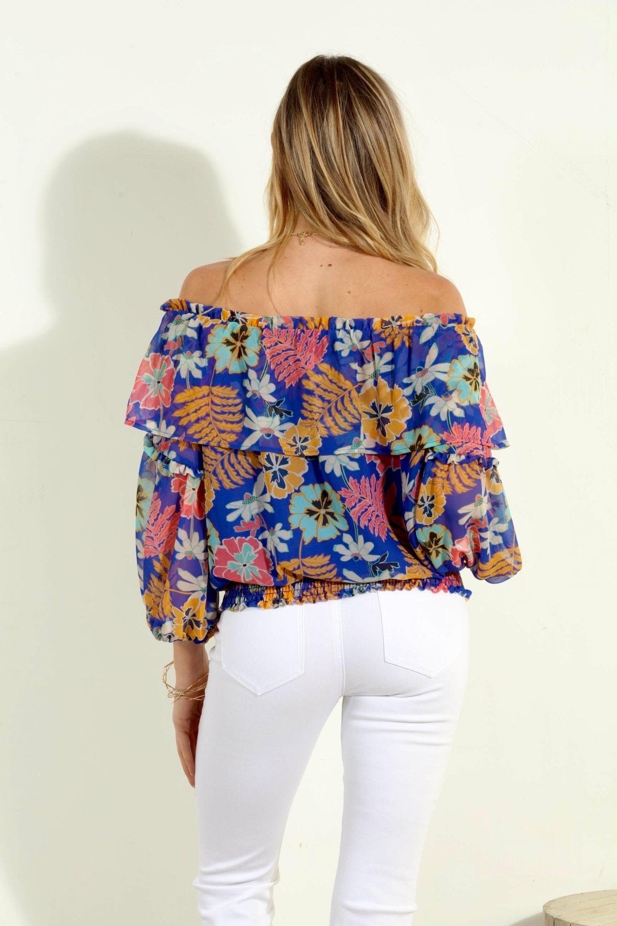 Brinley OTS Ruffle Smocked Top-FINAL SALE