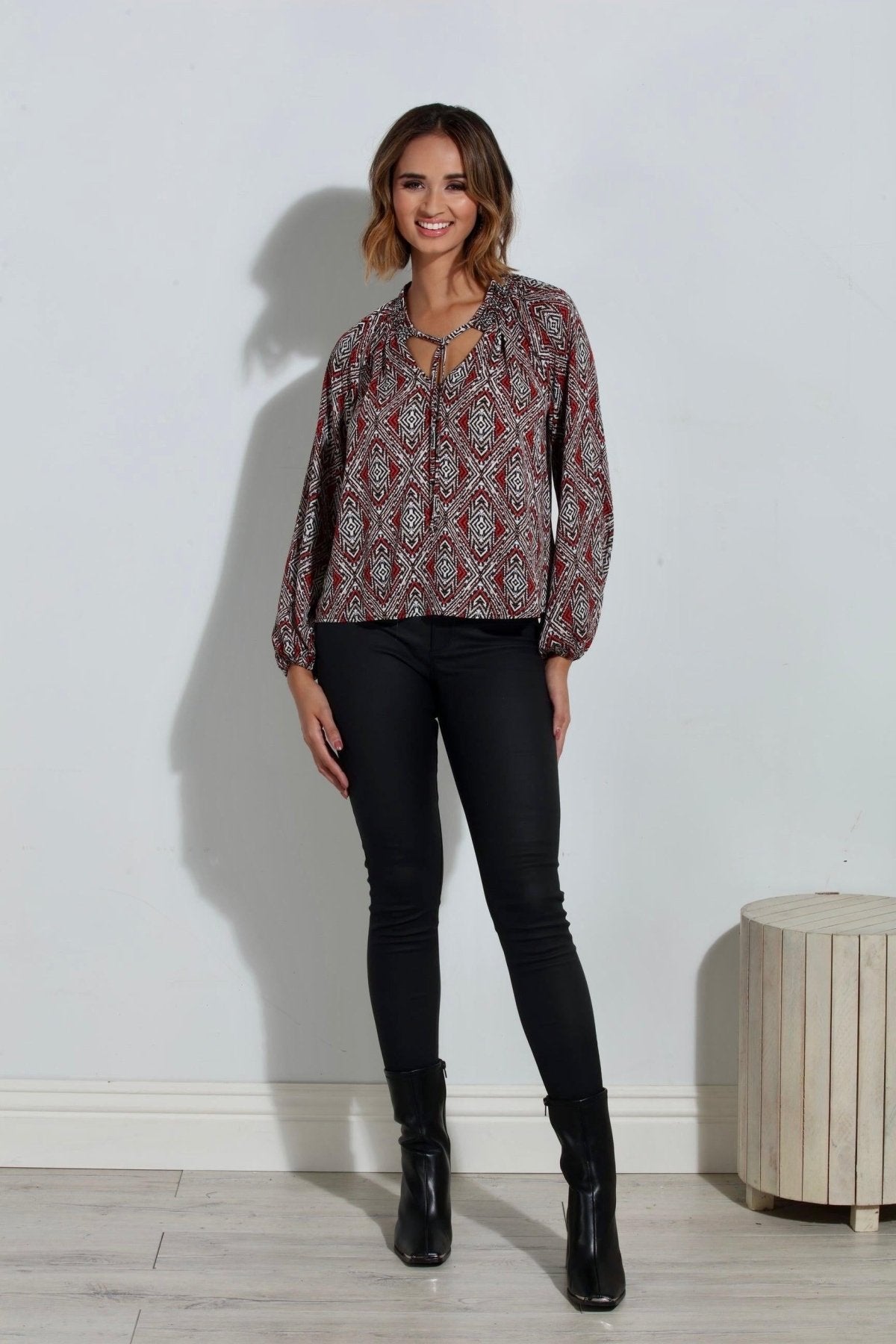 Shanae Smocked Neck Top-FINAL SALE