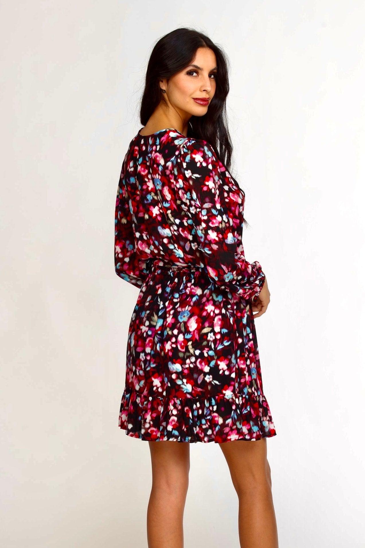 Bali Long Sleeve surplice Dress