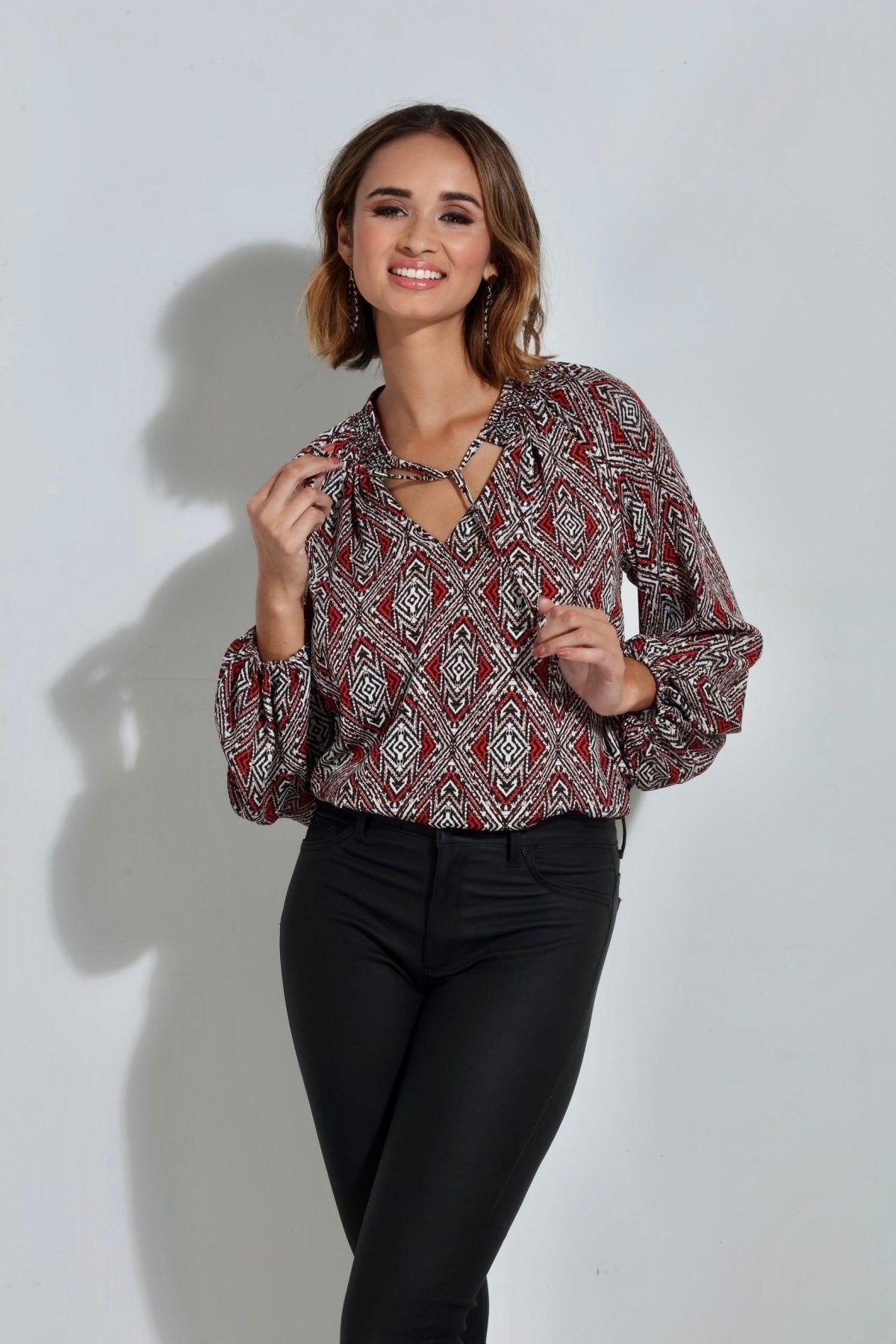 Shanae Smocked Neck Top-FINAL SALE
