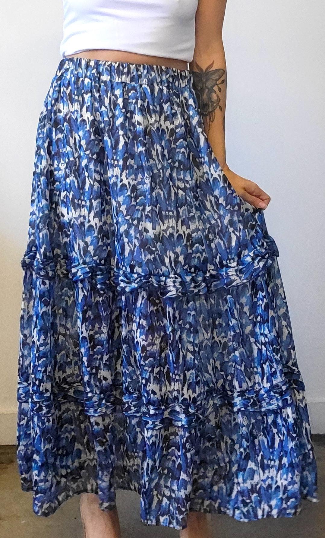 Selina Chiffon Ruffle Midi Skirt-FINAL SALE