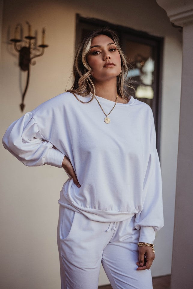 White Oversized Sweatshirt - FINAL SALE