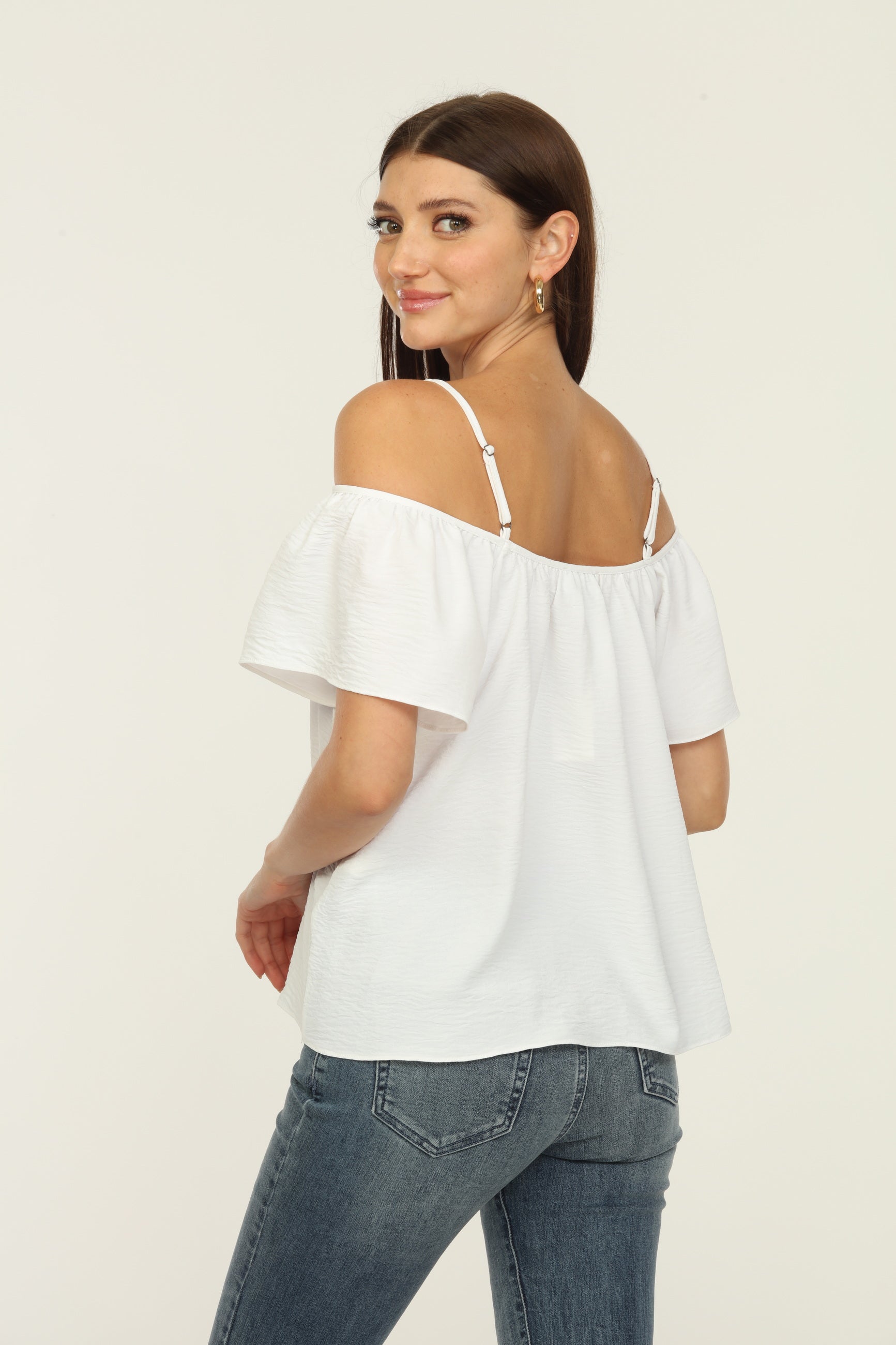 White Airflow Cold Shoulder Tank-FINAL SALE