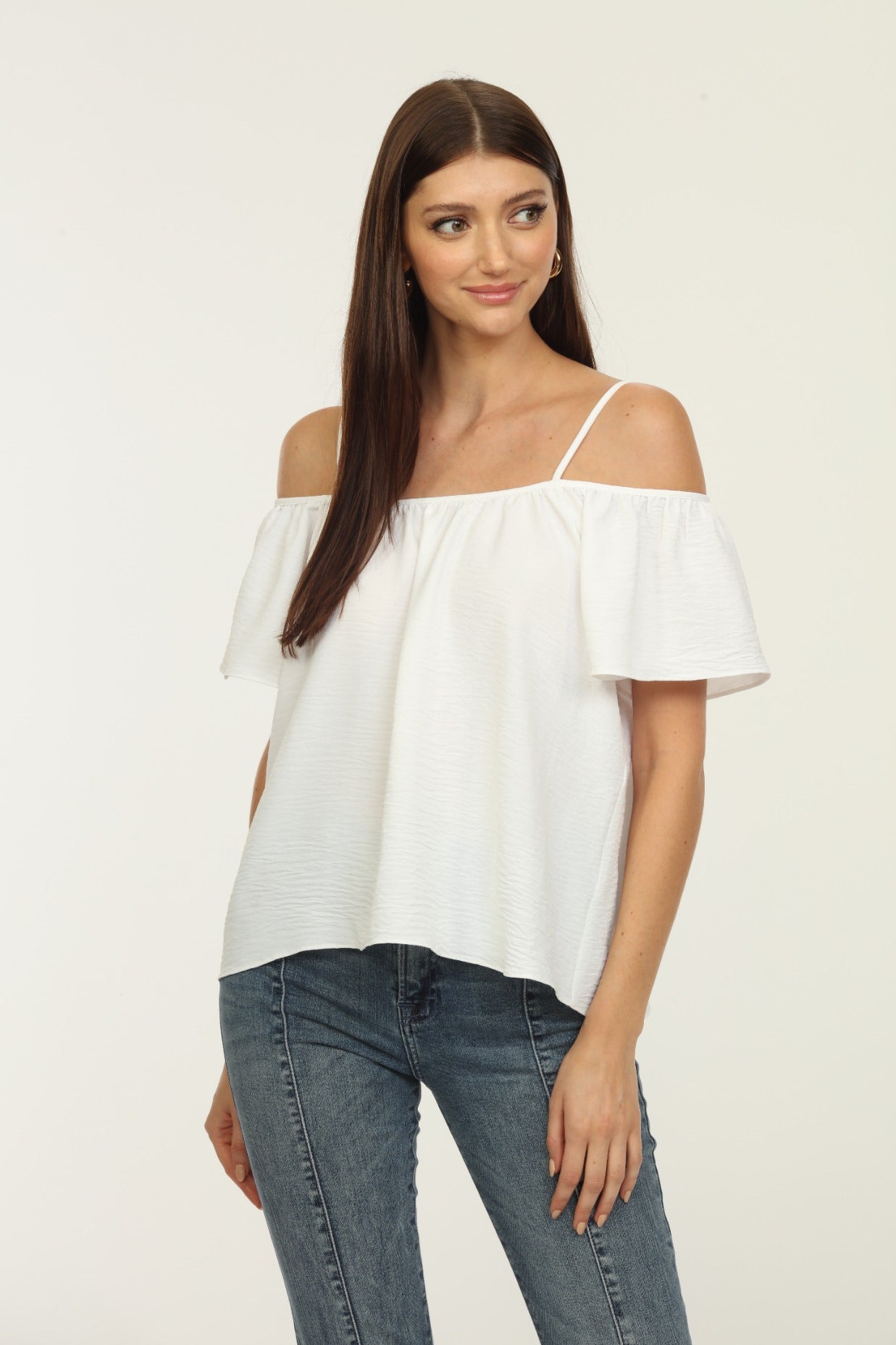 White Airflow Cold Shoulder Tank-FINAL SALE