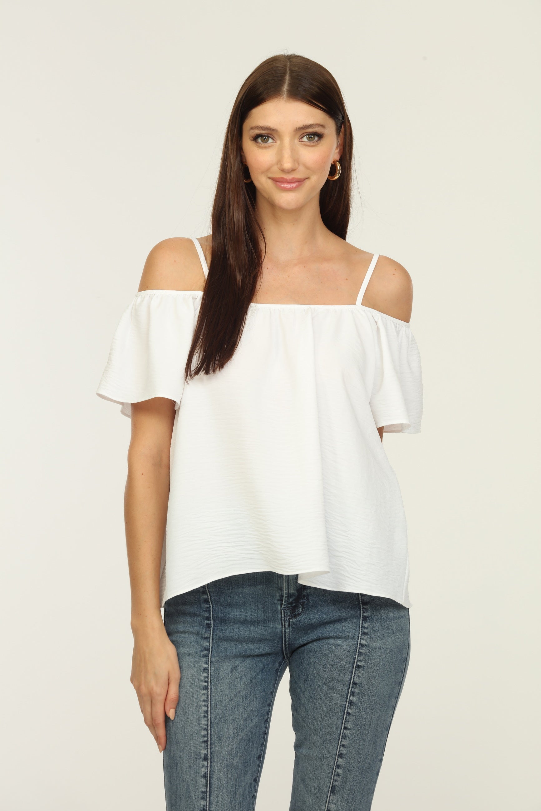 White Airflow Cold Shoulder Tank-FINAL SALE