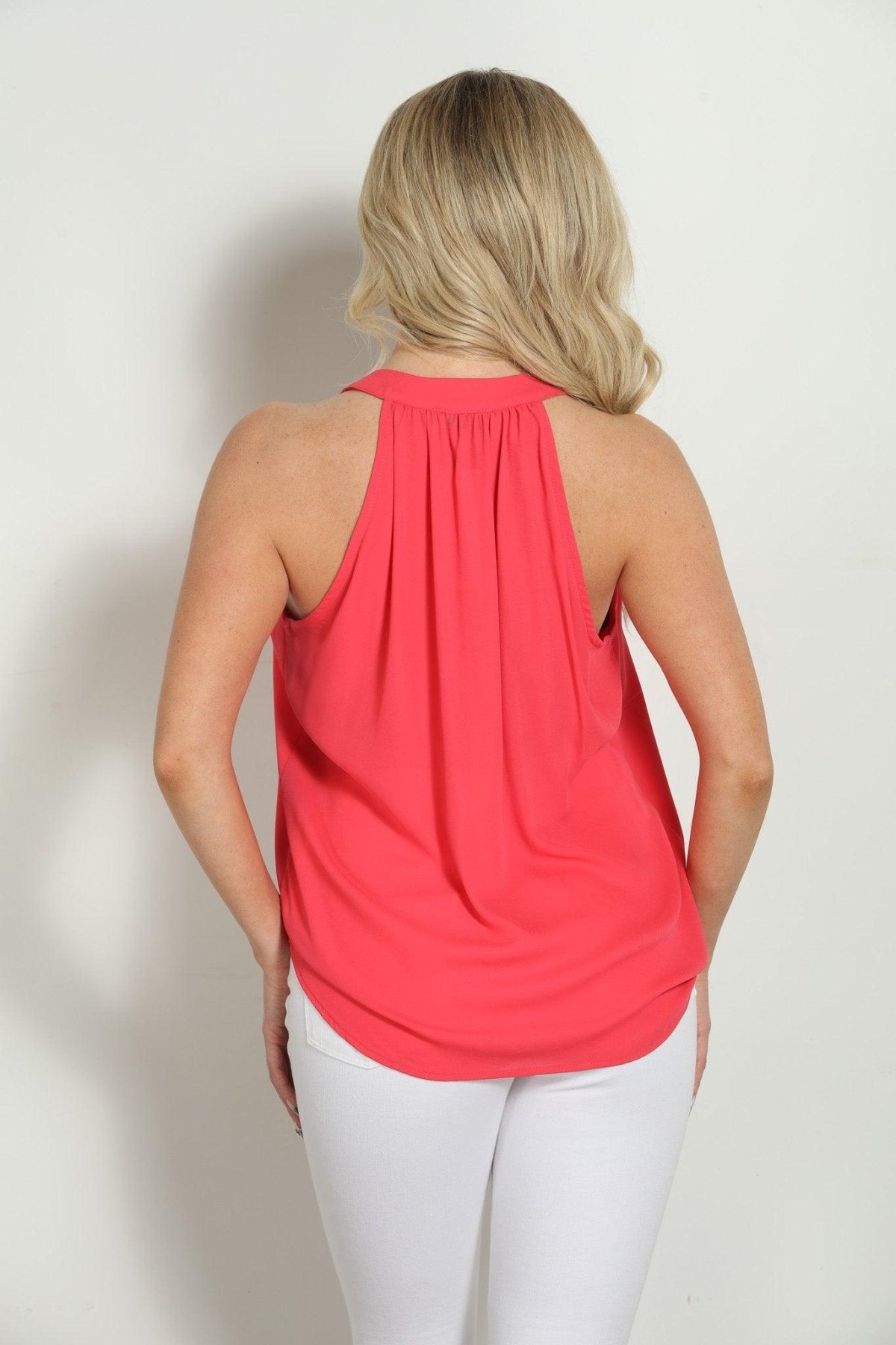 Coral Surplice Tank-FINAL SALE