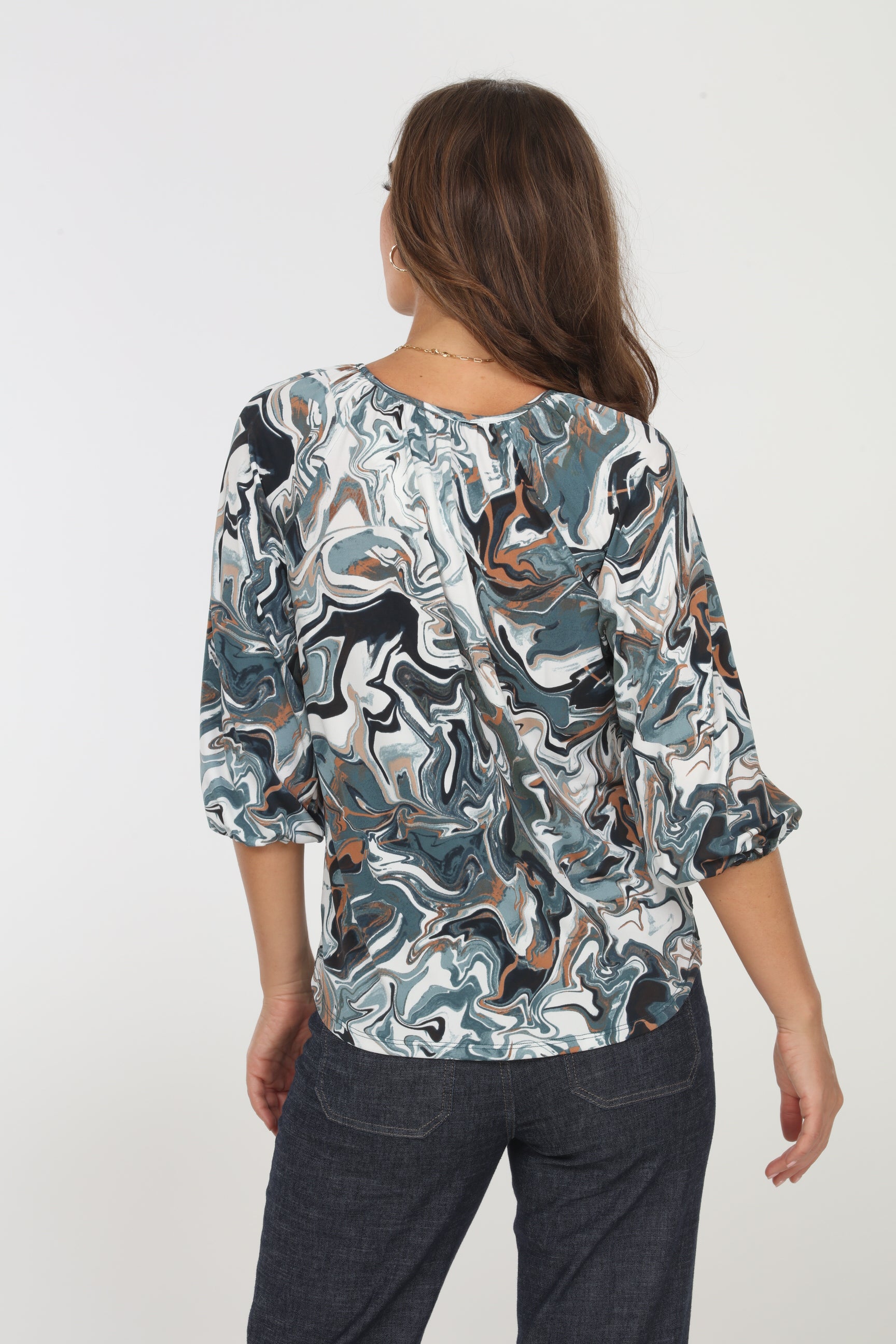 Jayda Stretch Split Neck Top-FINAL SALE