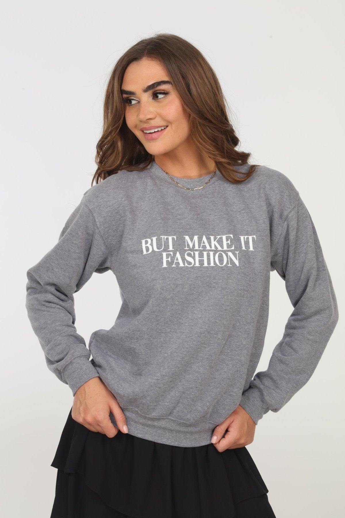 But Make It Fashion Grey Sweatshirt- FINAL SALE